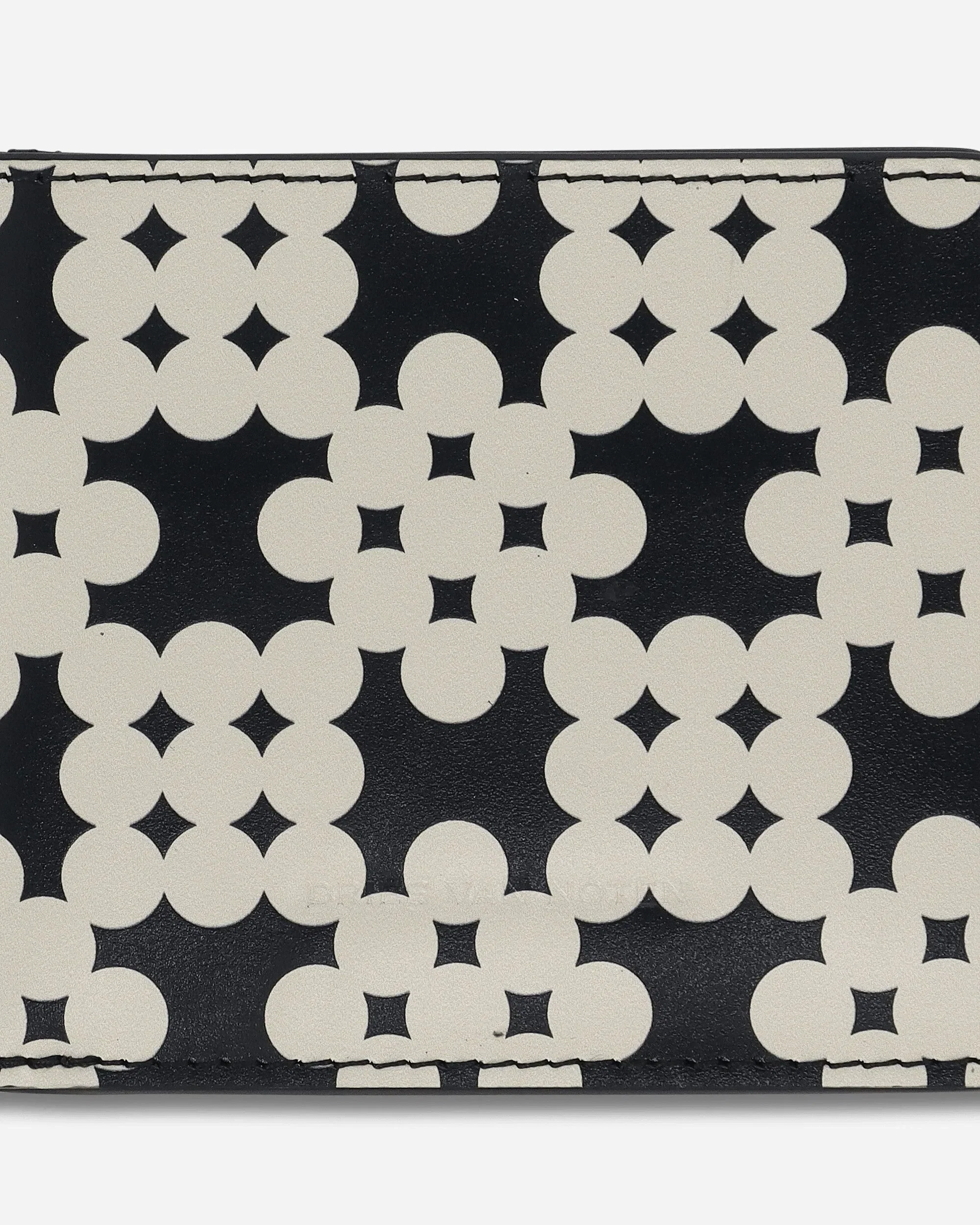 DRIES VAN NOTEN Printed Leather Wallet Ecru