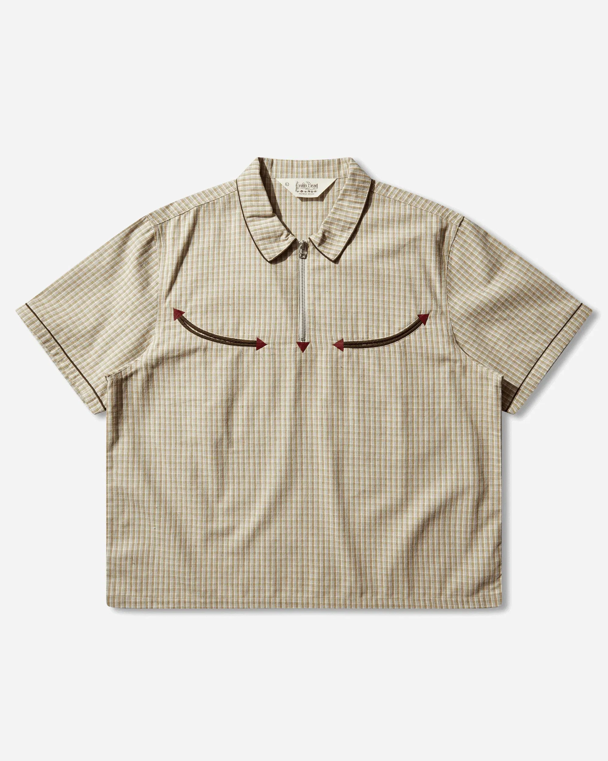 Brain Dead Check Western Shirt Taupe