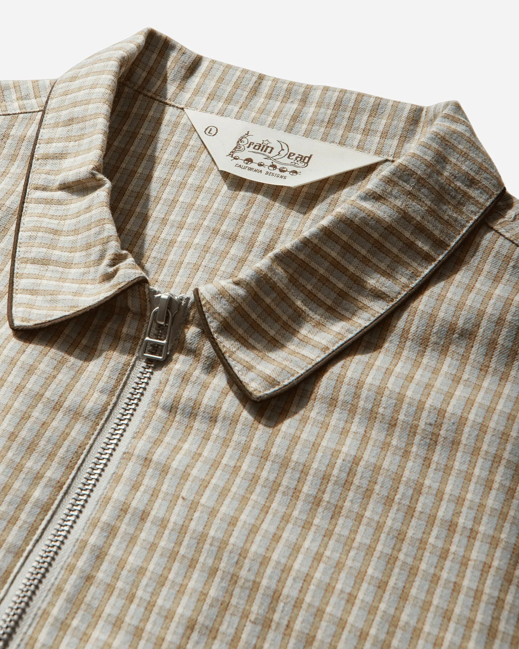 Brain Dead Check Western Shirt Taupe
