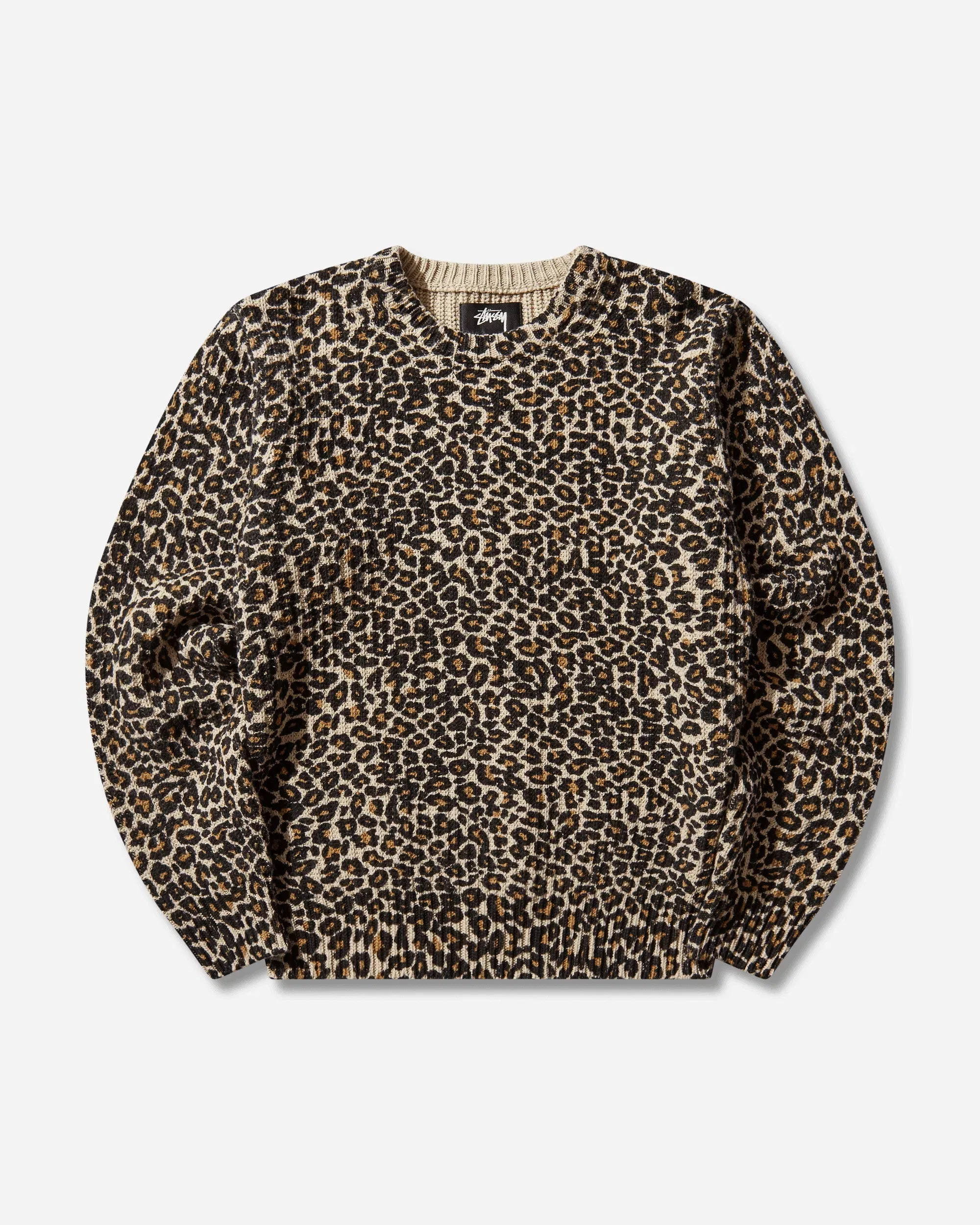 Stussy Leopard Sweater Beige