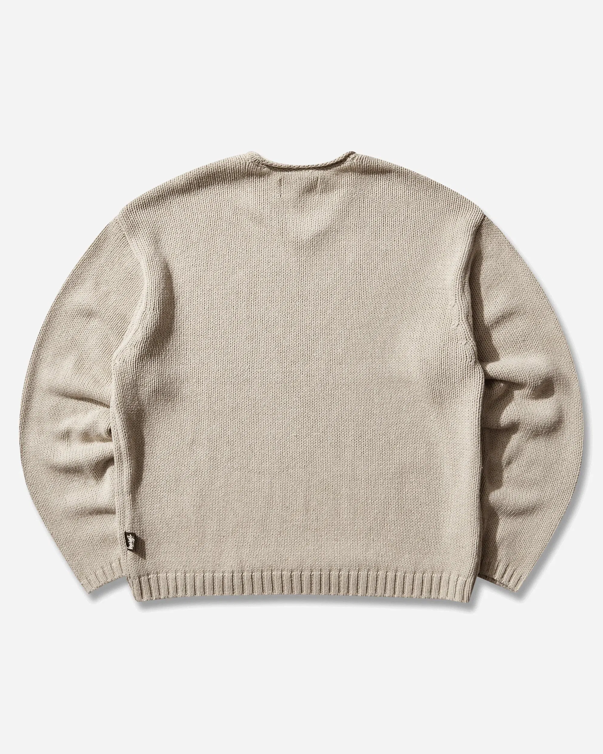 Stussy Roll V Neck Sweater Oatmeal