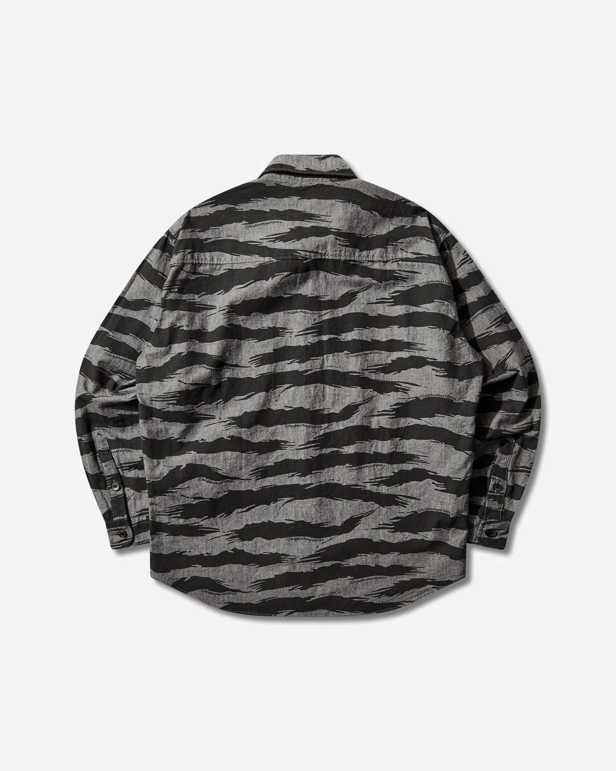 Neighborhood Men's Camo Pattern Chambray Longsleeve Shirt Black