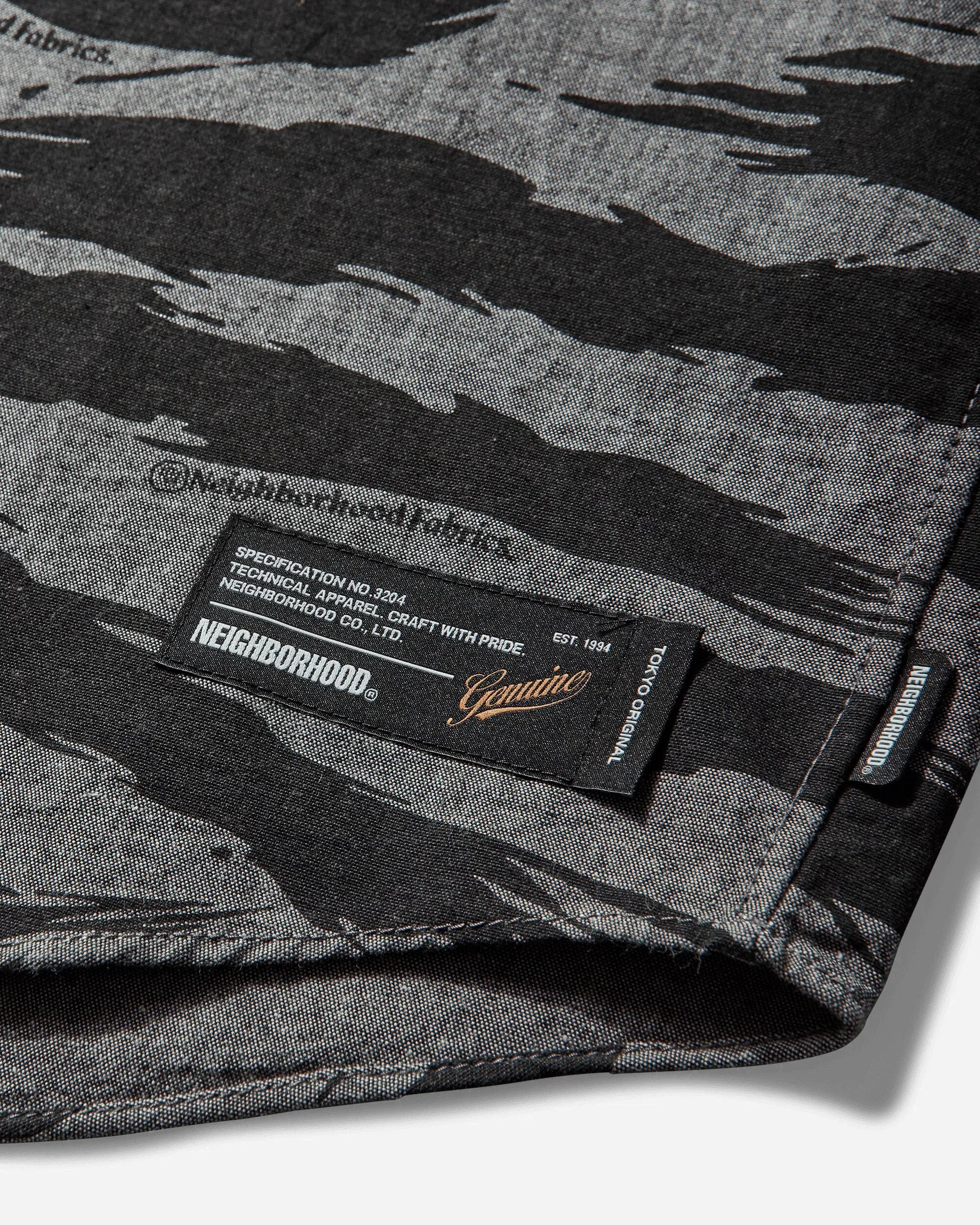 Neighborhood Men's Camo Pattern Chambray Longsleeve Shirt Black
