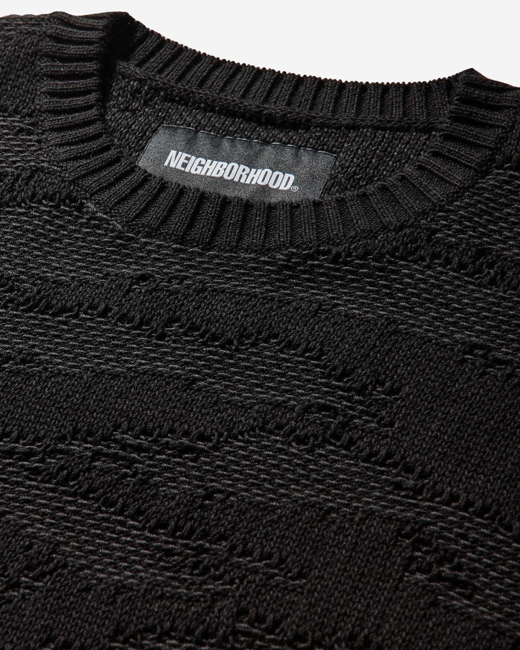 Neighborhood Men's Camo Pattern Crewneck Sweater Black