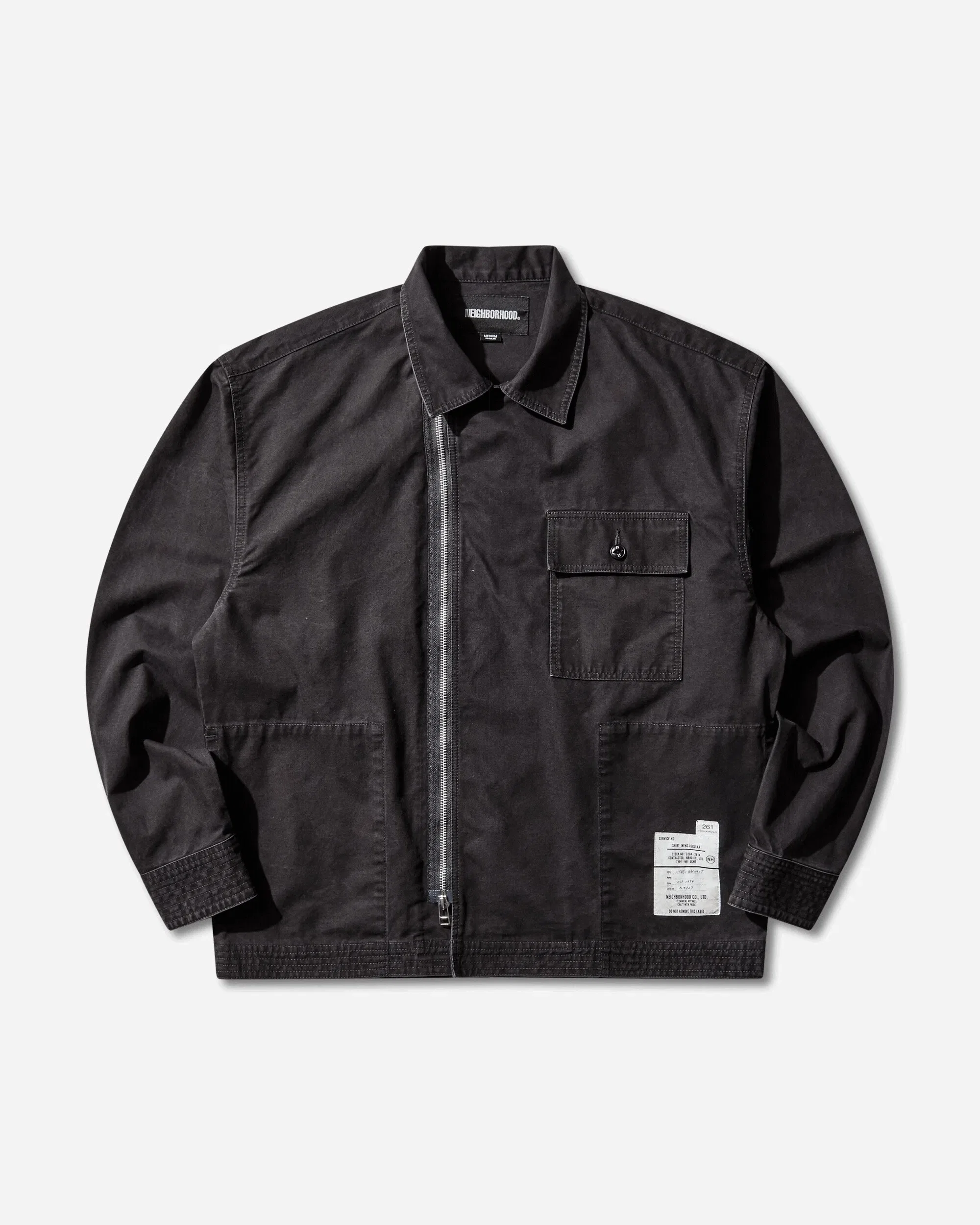 Neighborhood Men's Zip Field Longsleeve Shirt Black
