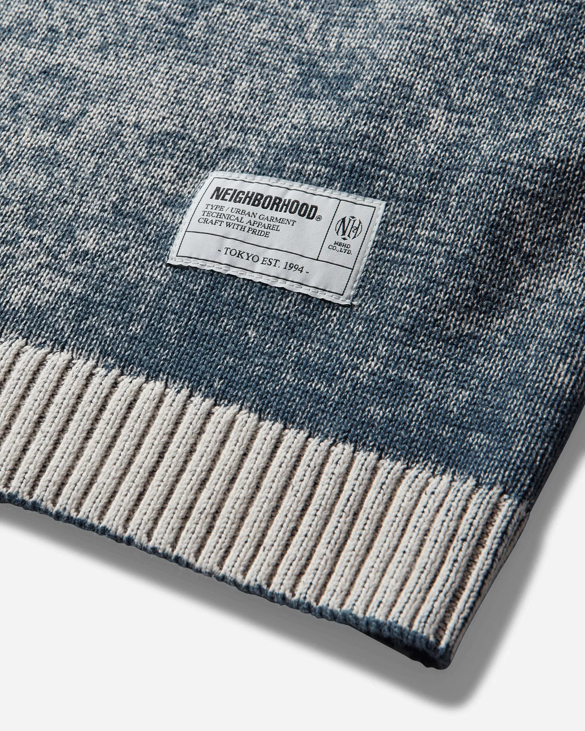 Neighborhood Men's Pigment Bleed Crewneck Sweater Navy