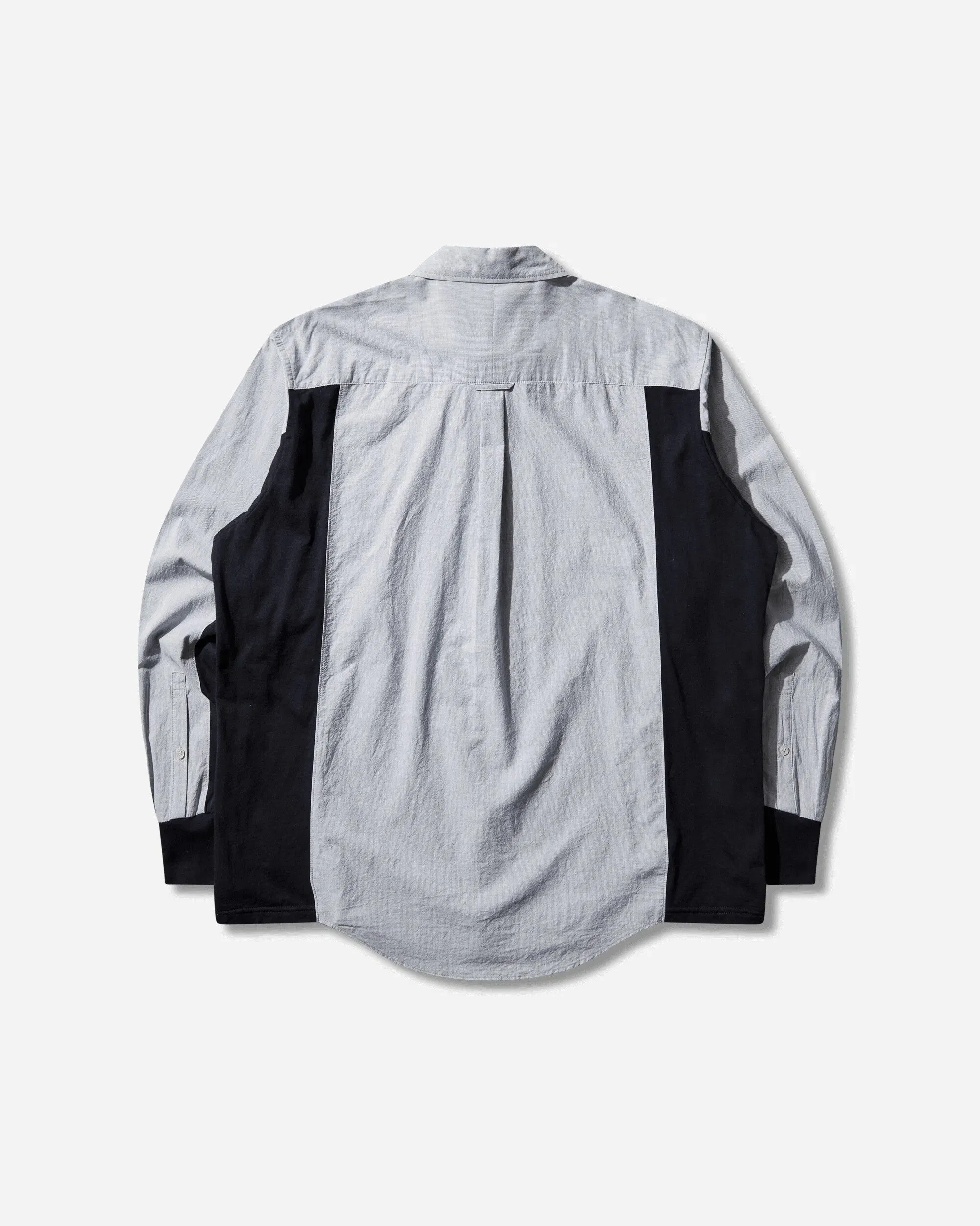 Undercover Men's Paneled Cotton Shirt Navy Stripe