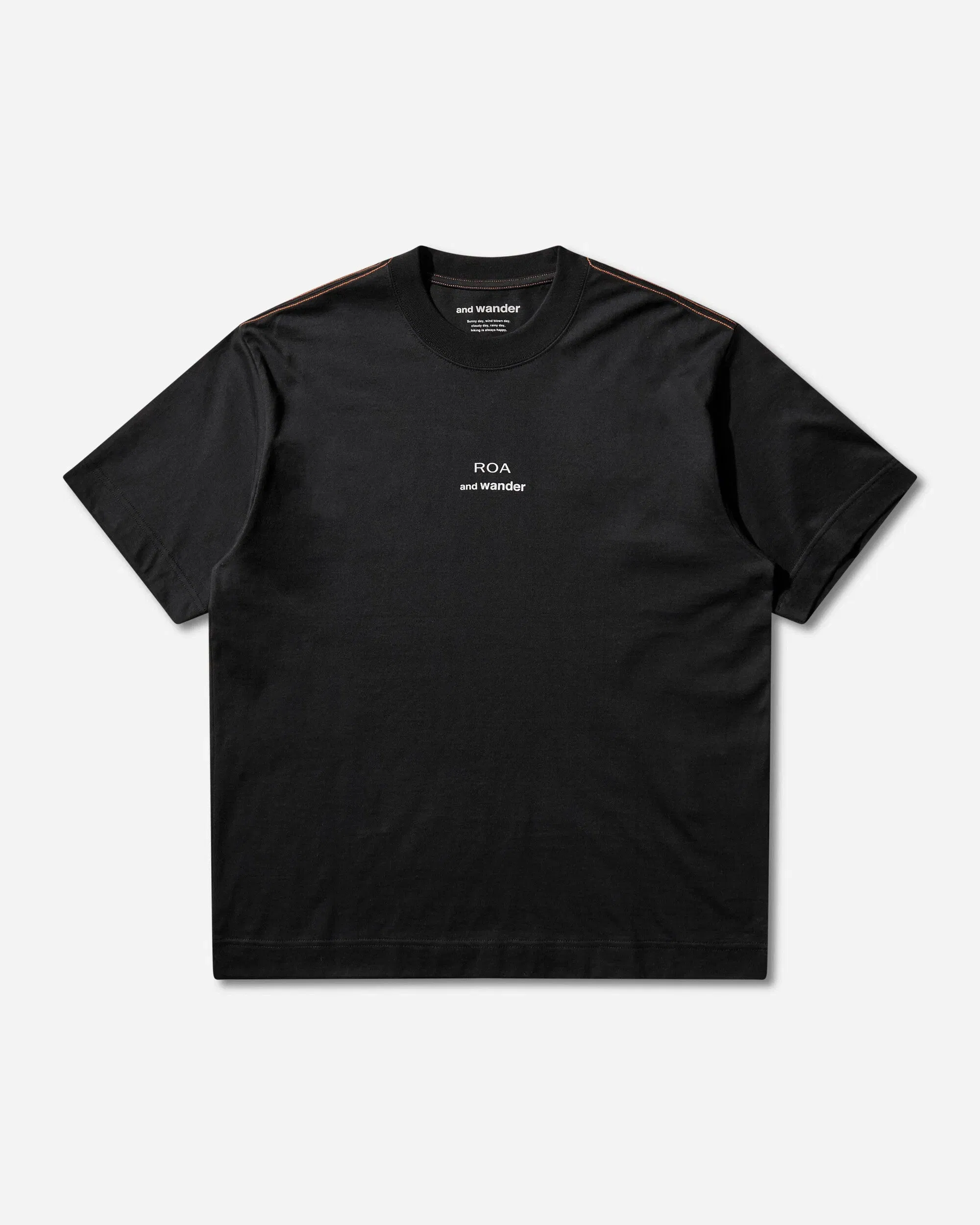 ROA and wander Logo Printed T-Shirt Black