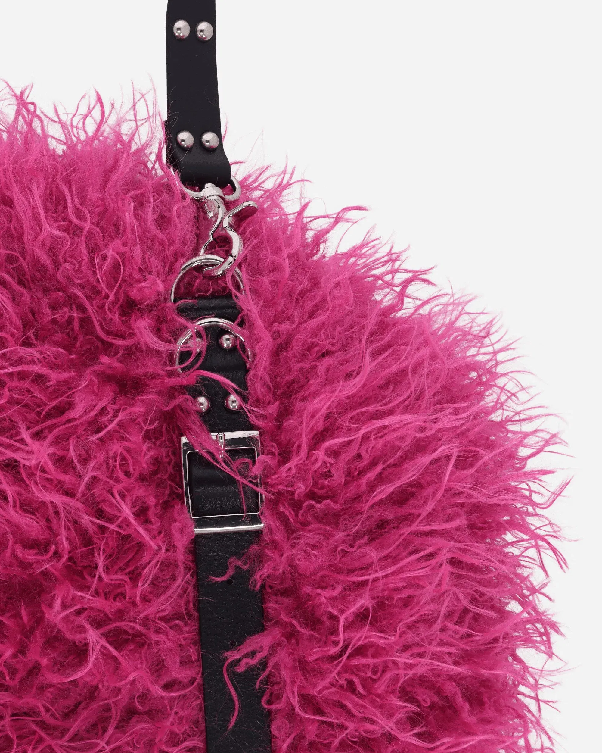 Hysteric Glamour Studded Belt Fur Bag Pink