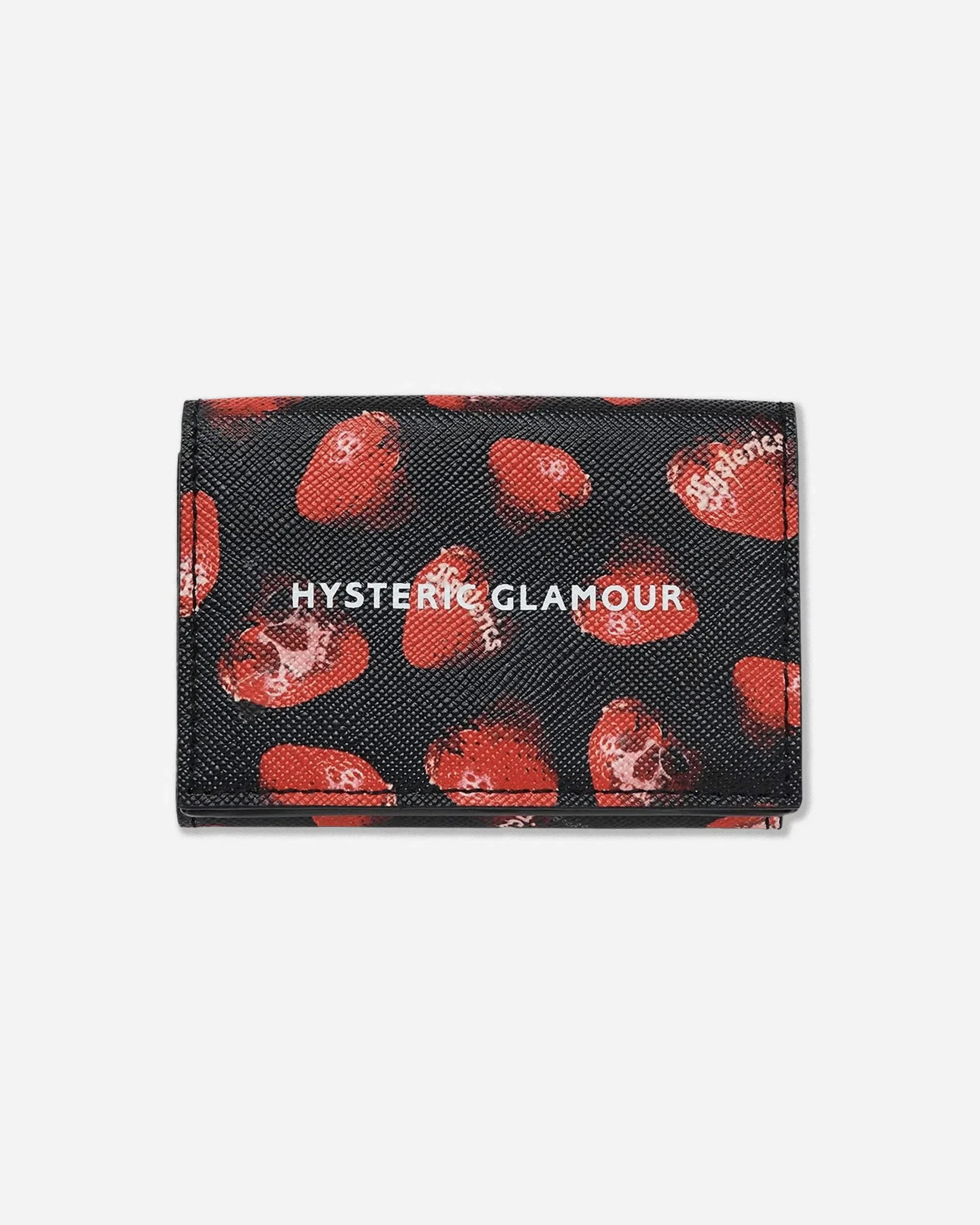 Hysteric Glamour Skull Berry Tri-Fold Wallet Black