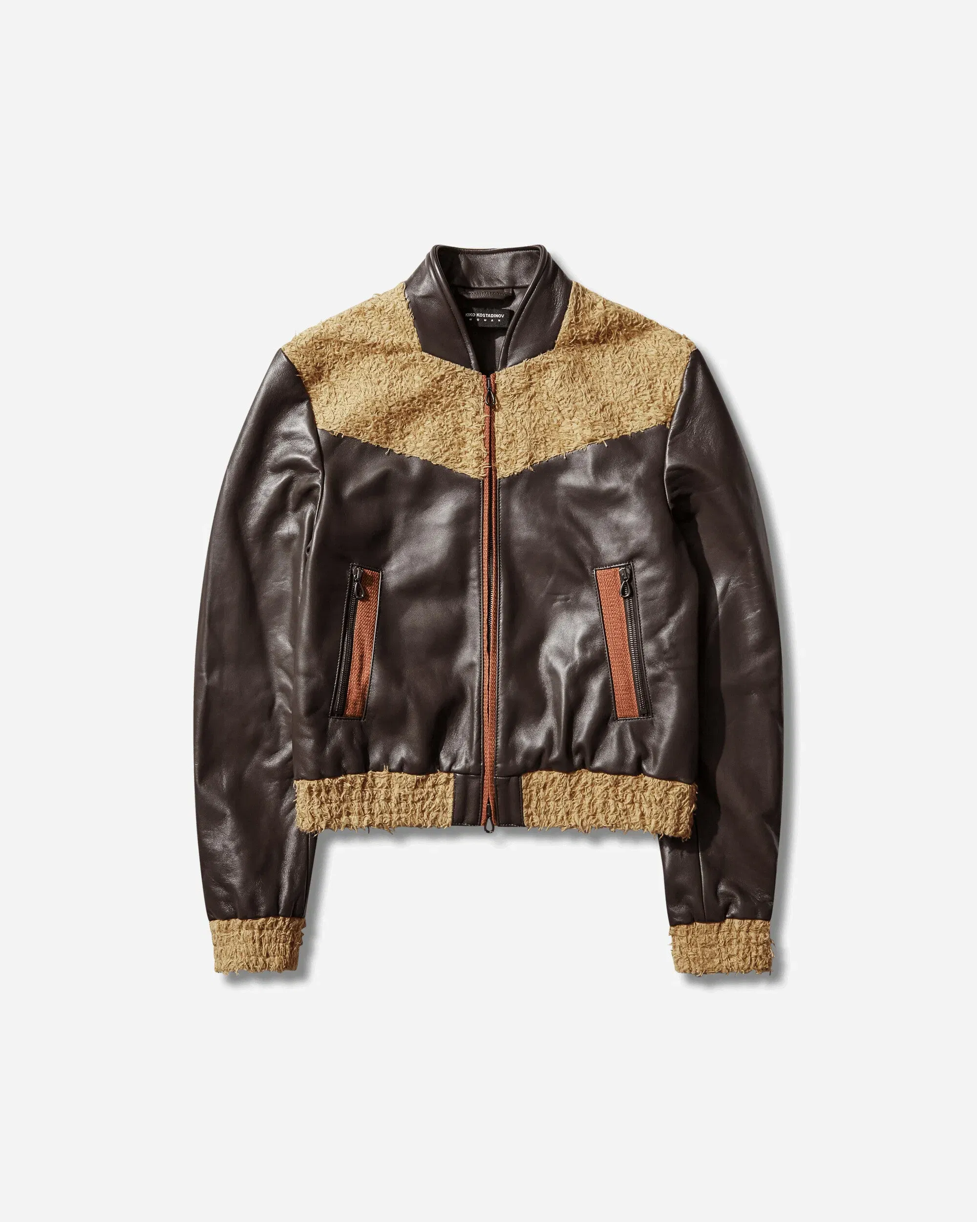 Kiko Kostadinov Women's Konrad Leather Jacket Black Coffee