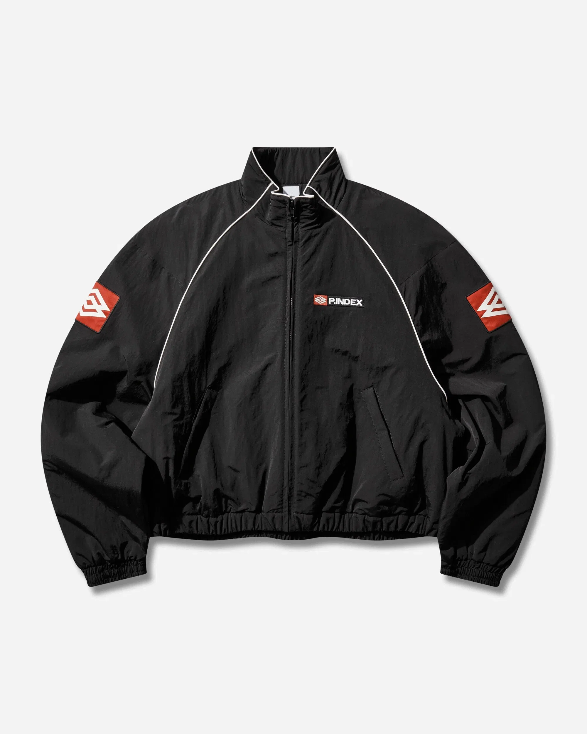 Protocol Index Exaggerated Shoulder Track Jacket Black