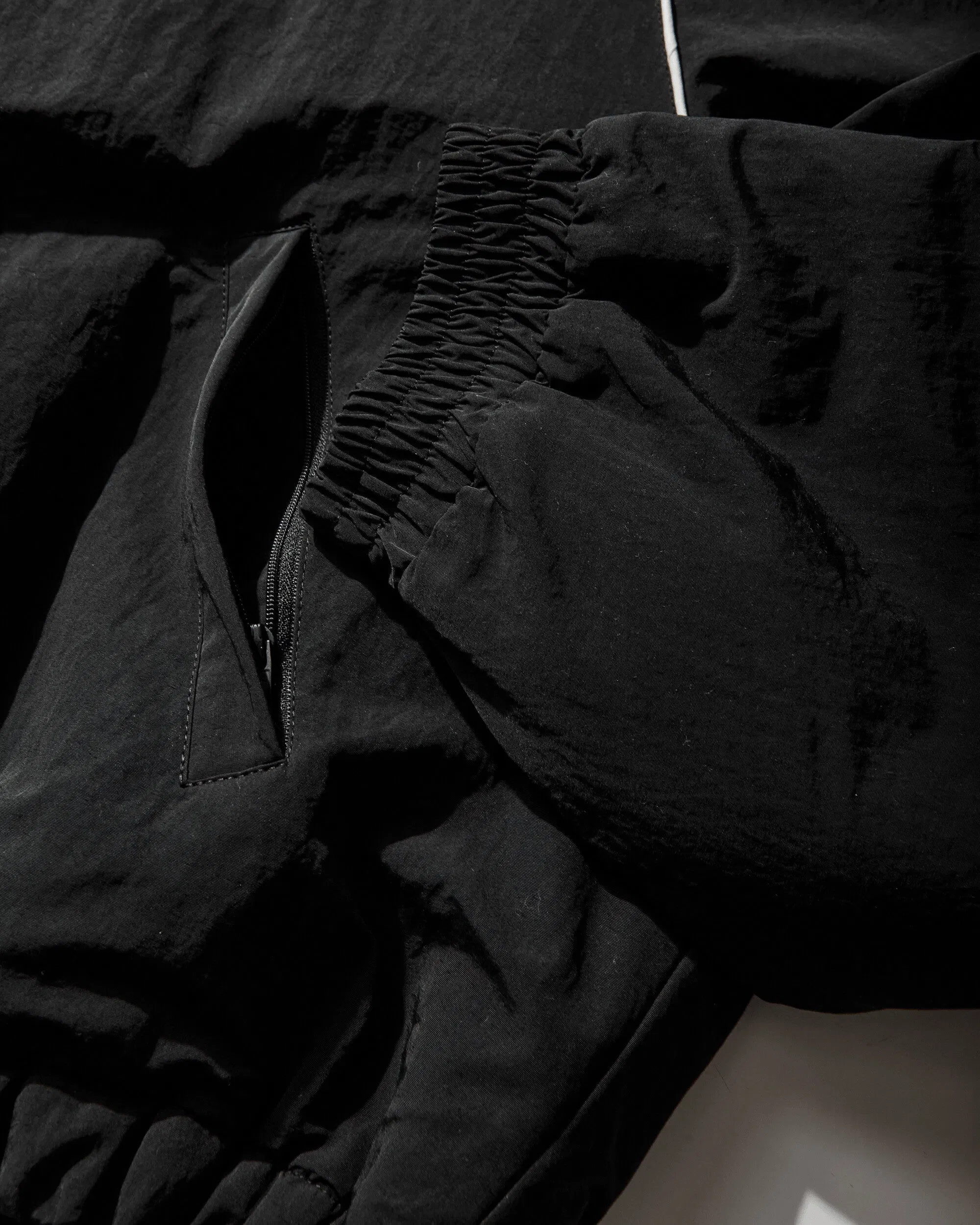 Protocol Index Exaggerated Shoulder Track Jacket Black
