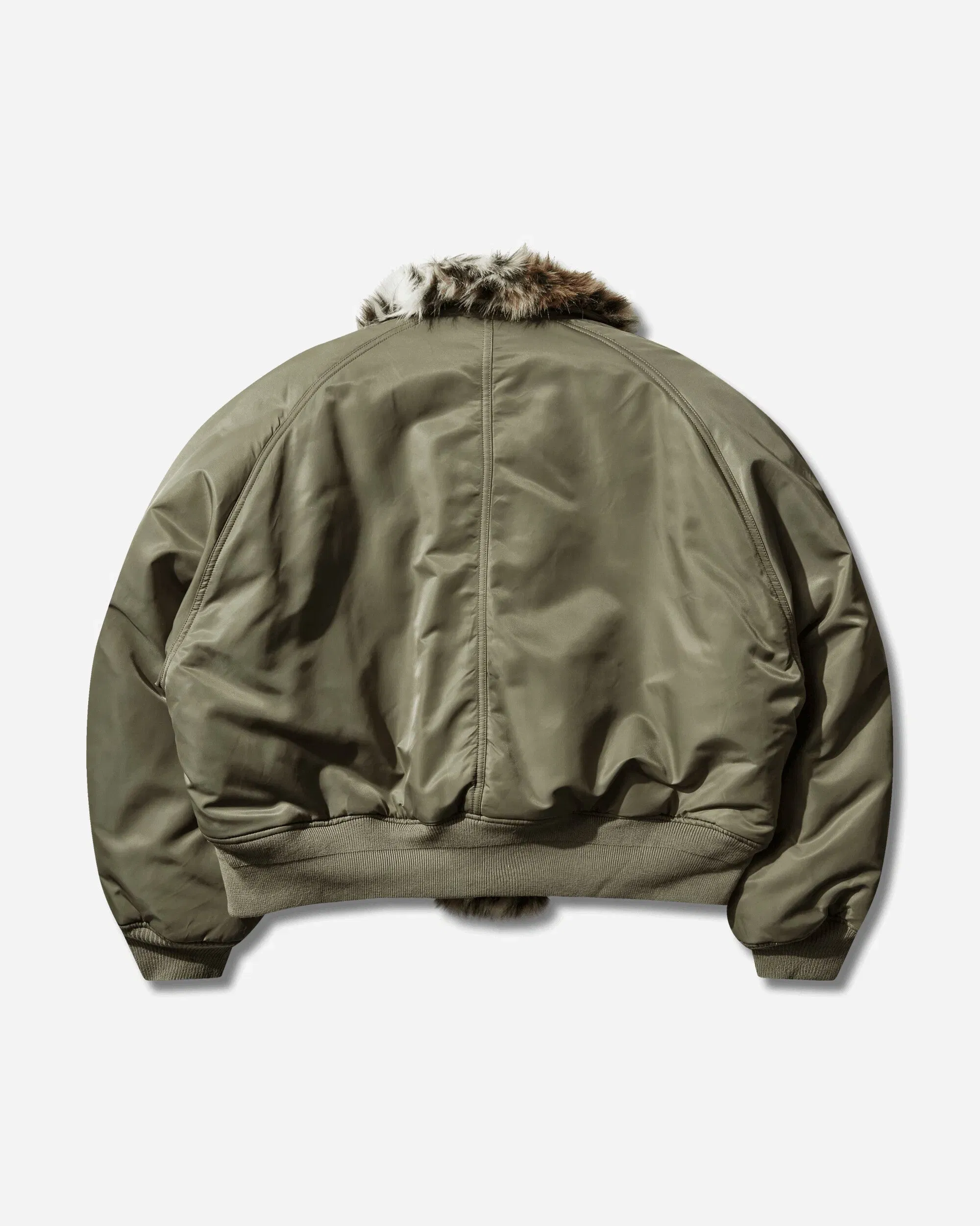 Protocol Index Exaggerated Shoulder Fur N2B Jacket Olive