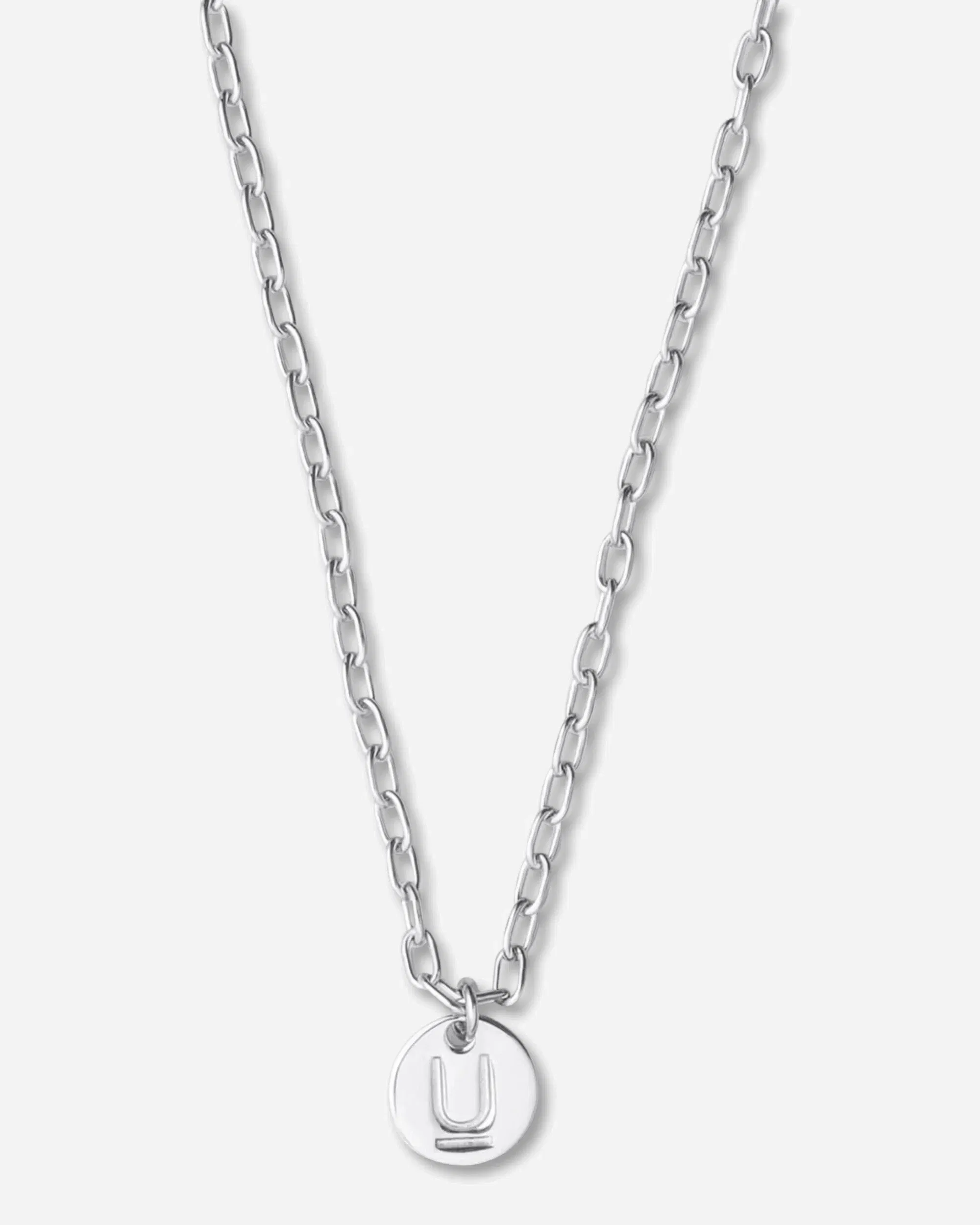 Undercover Logo Brass Necklace Silver