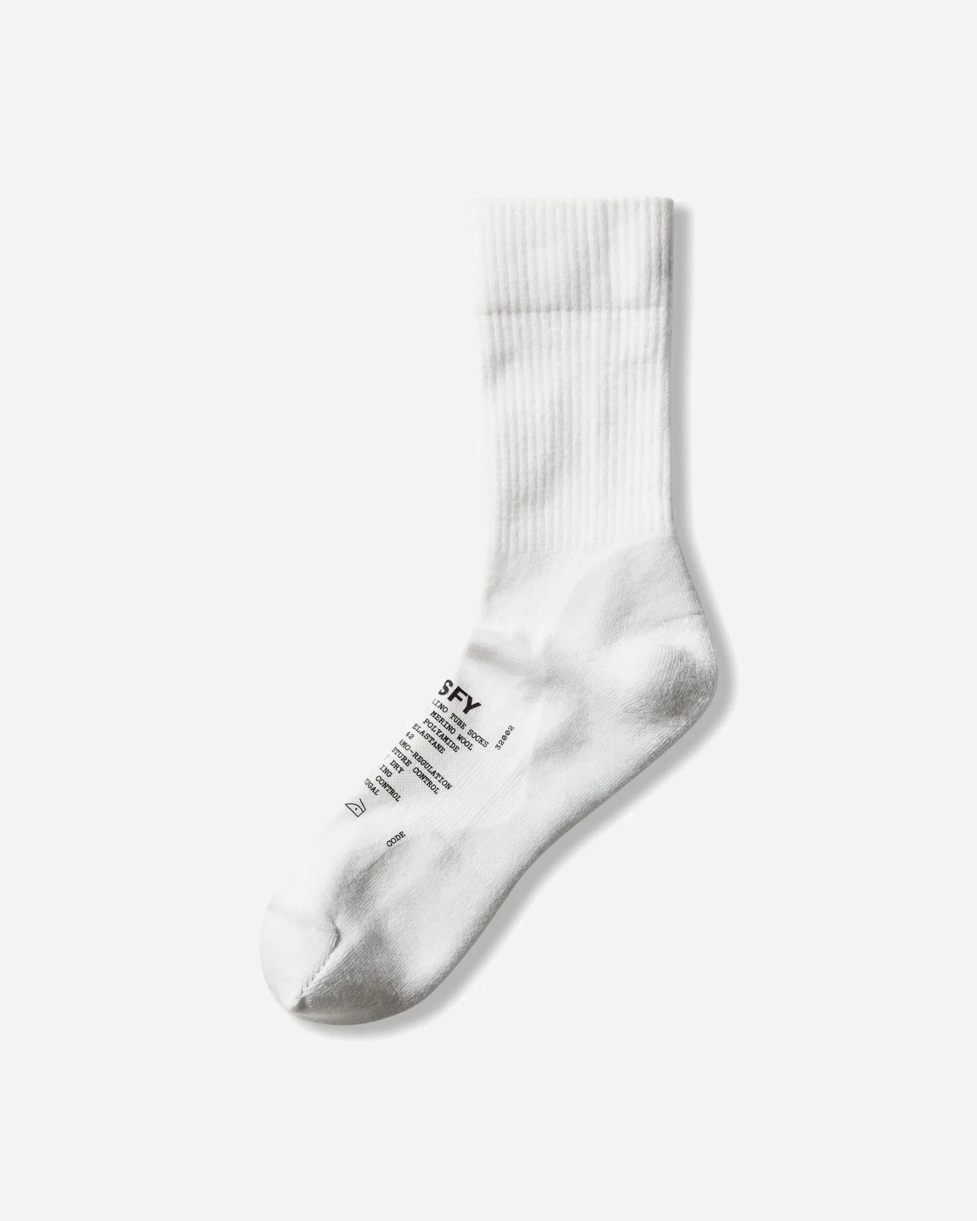 Satisfy Merino Nylon Tube Socks Off White