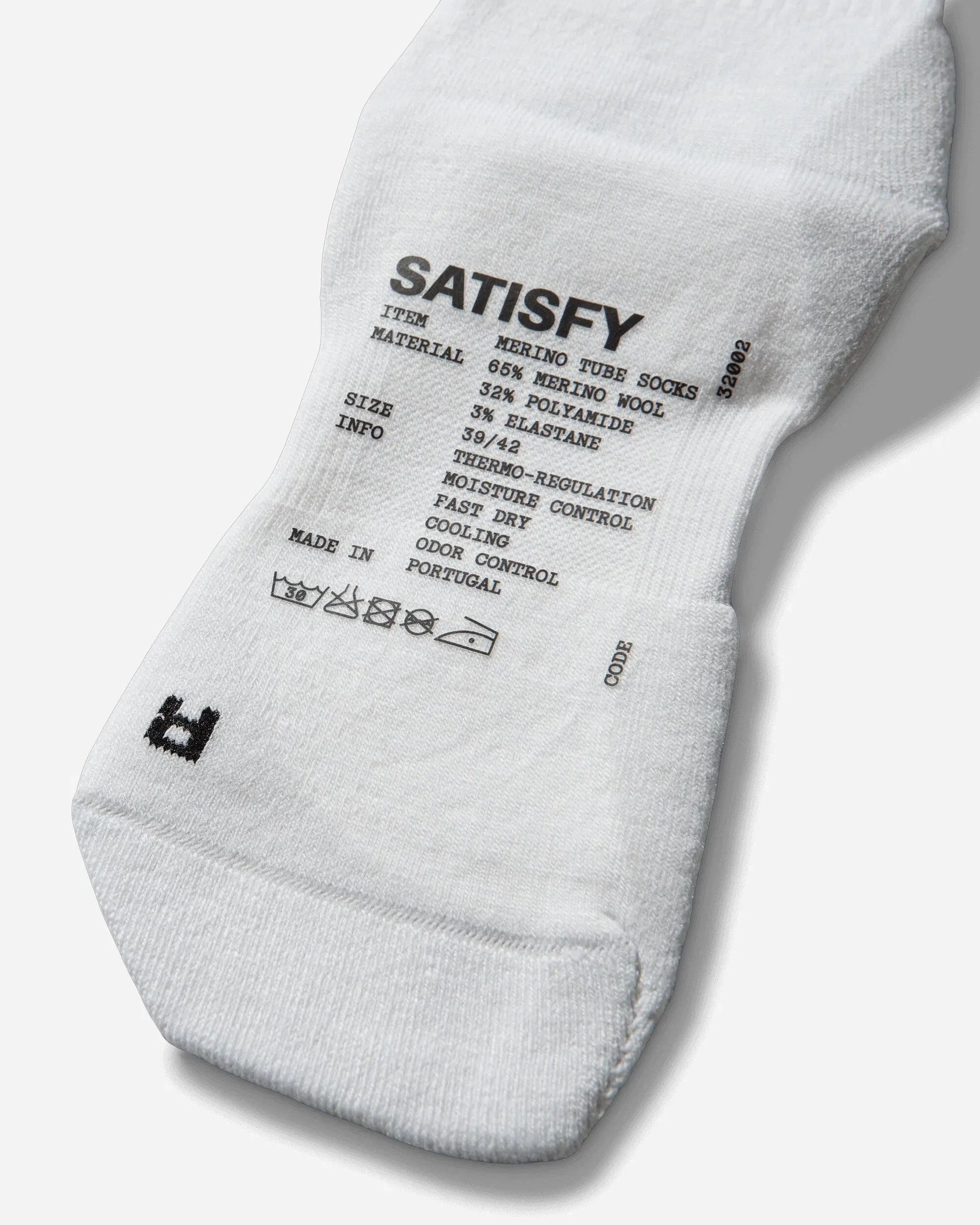 Satisfy Merino Nylon Tube Socks Off White