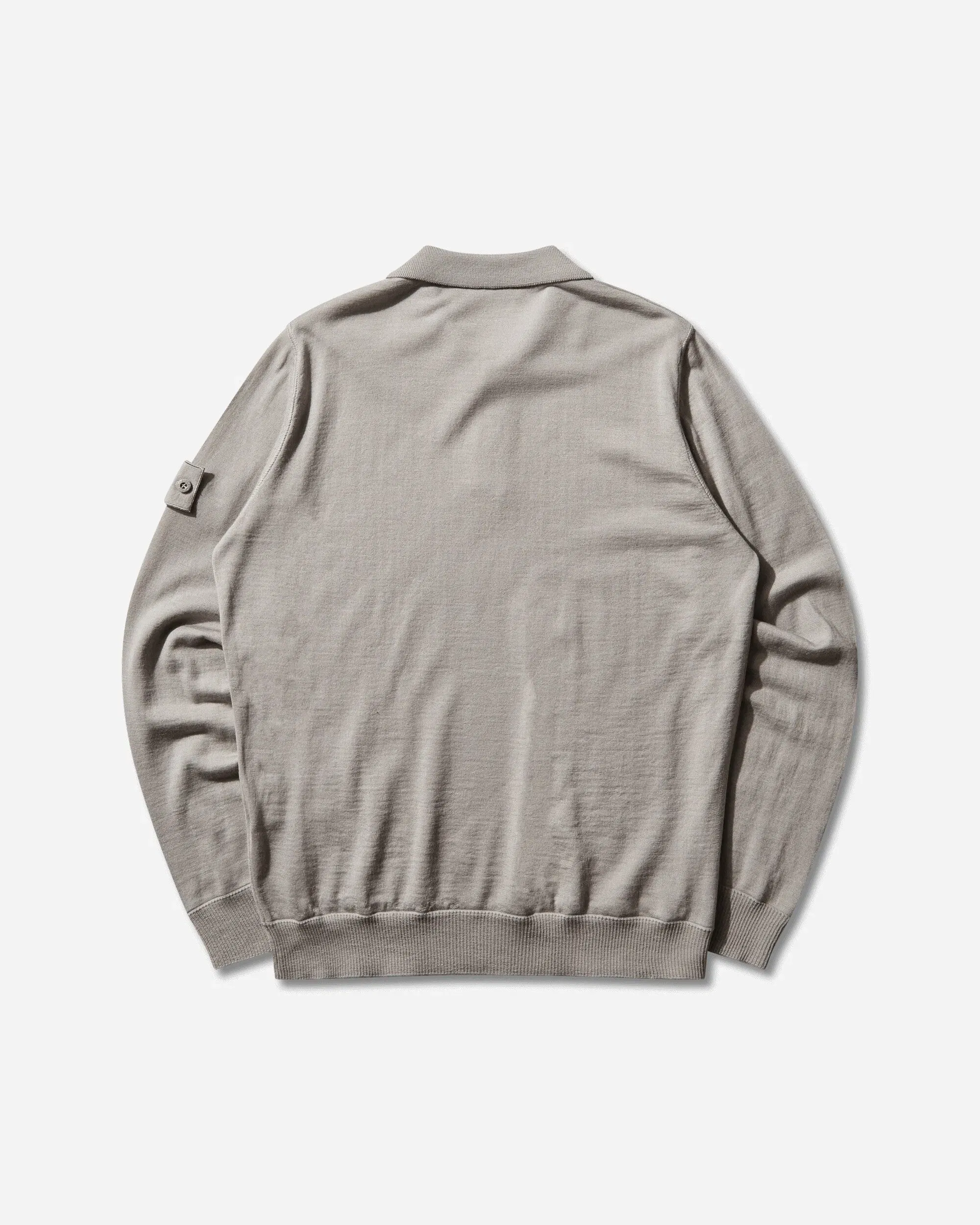 Stone Island Men's Ghost Light Pure RWS Wool Polo Sweater Dust Grey