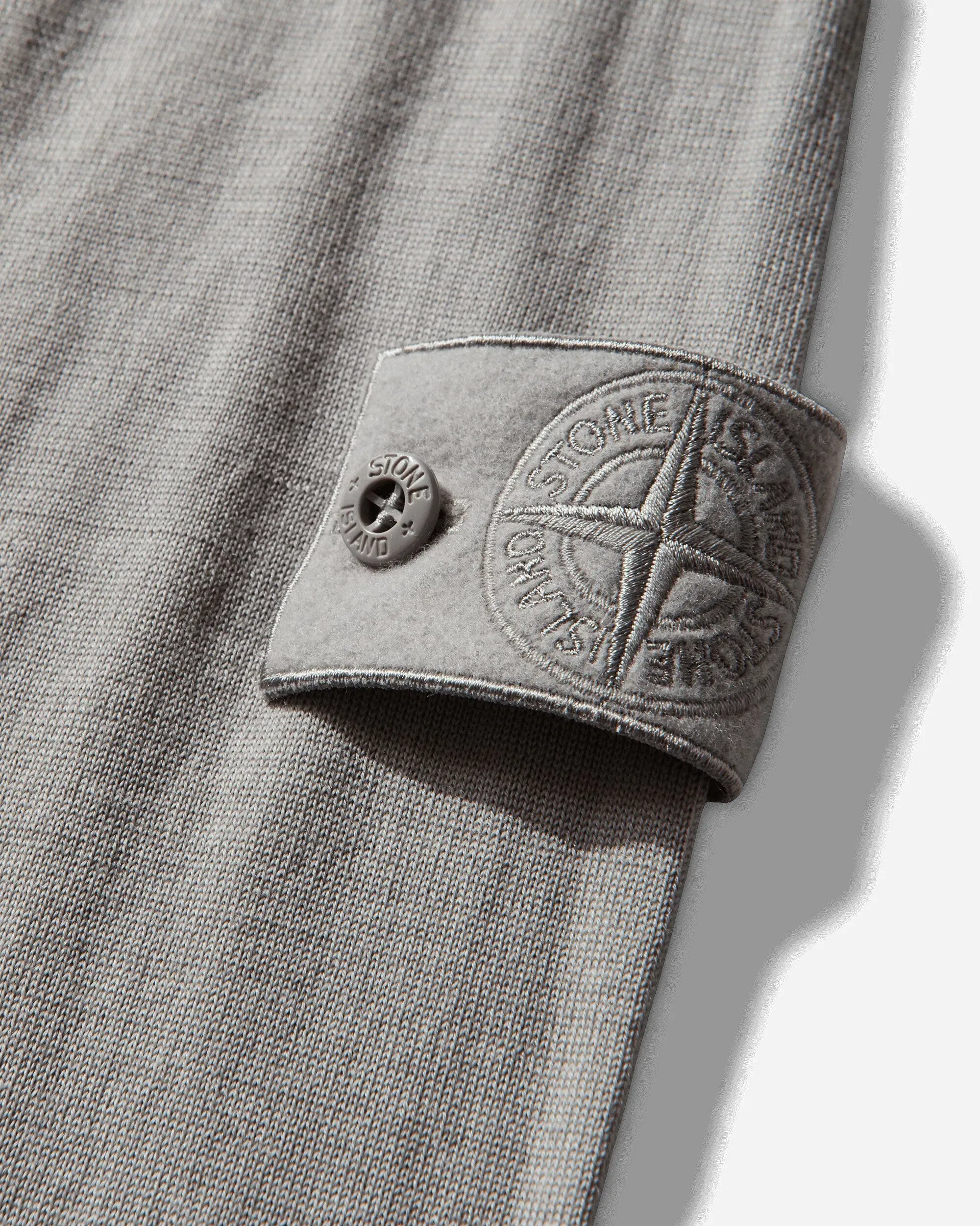 Stone Island Men's Ghost Light Pure RWS Wool Polo Sweater Dust Grey