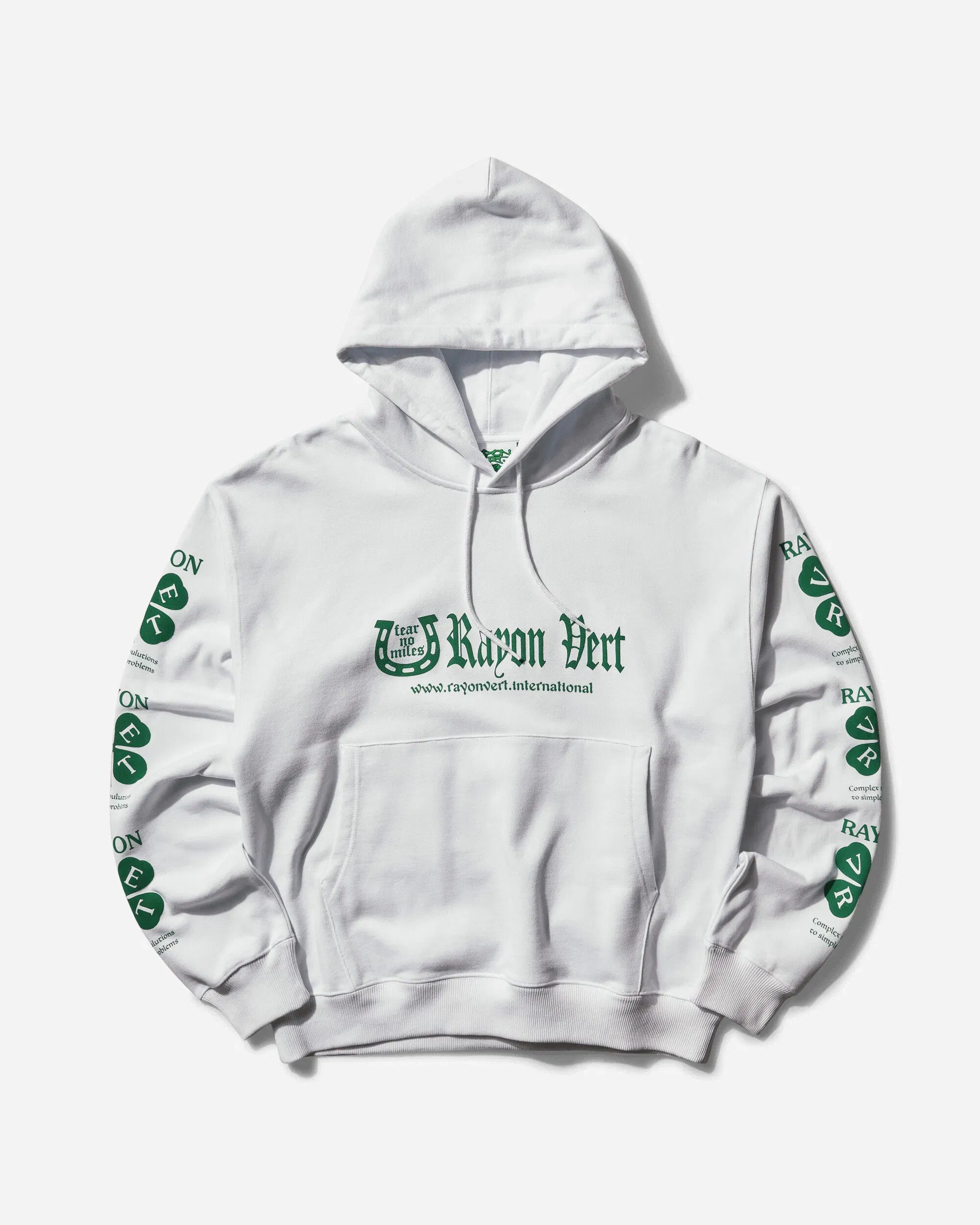 Rayon Vert Men's Fleece Pullover Hoodie Ghost White