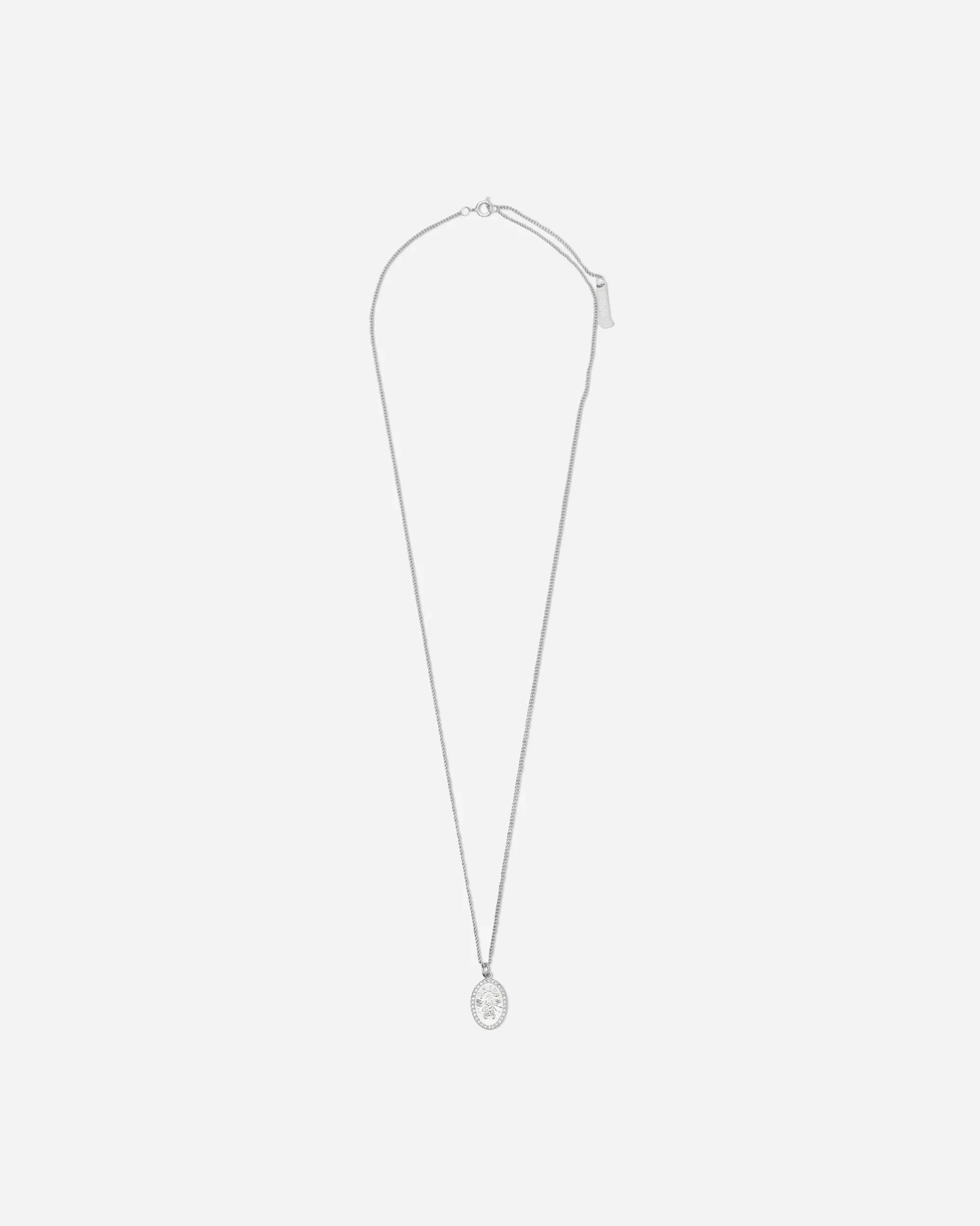 Aries Fly Paved Pendants Chain Necklace Silver