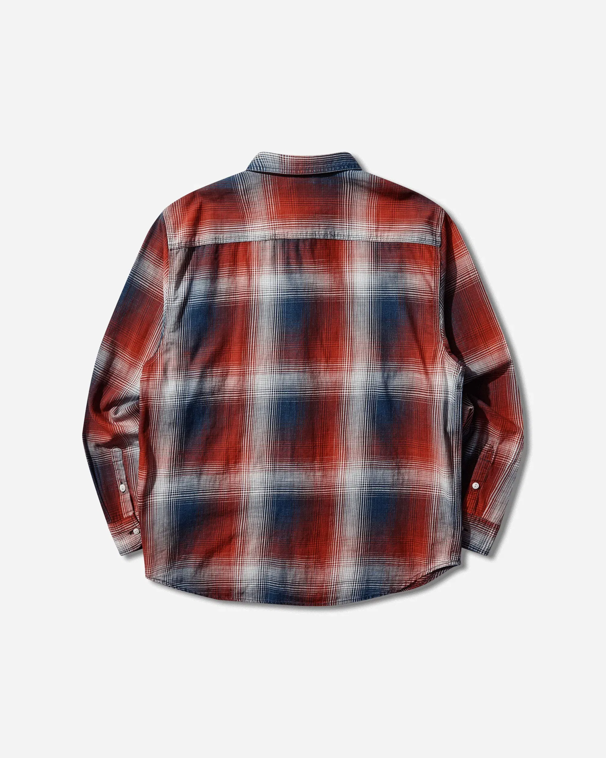 Vans Men's Indigo Plaid Longsleeve Shirt Racing Red