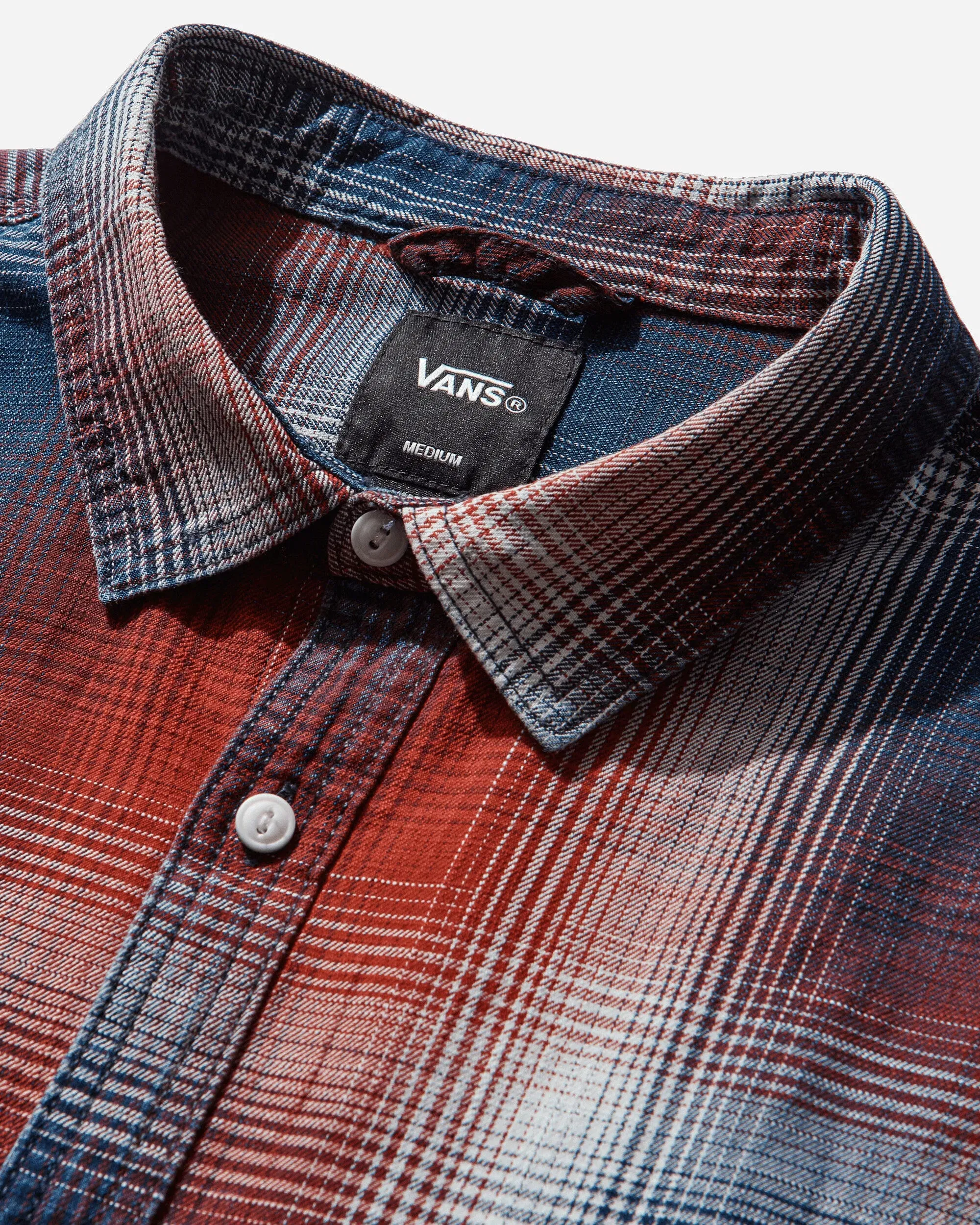 Vans Men's Indigo Plaid Longsleeve Shirt Racing Red