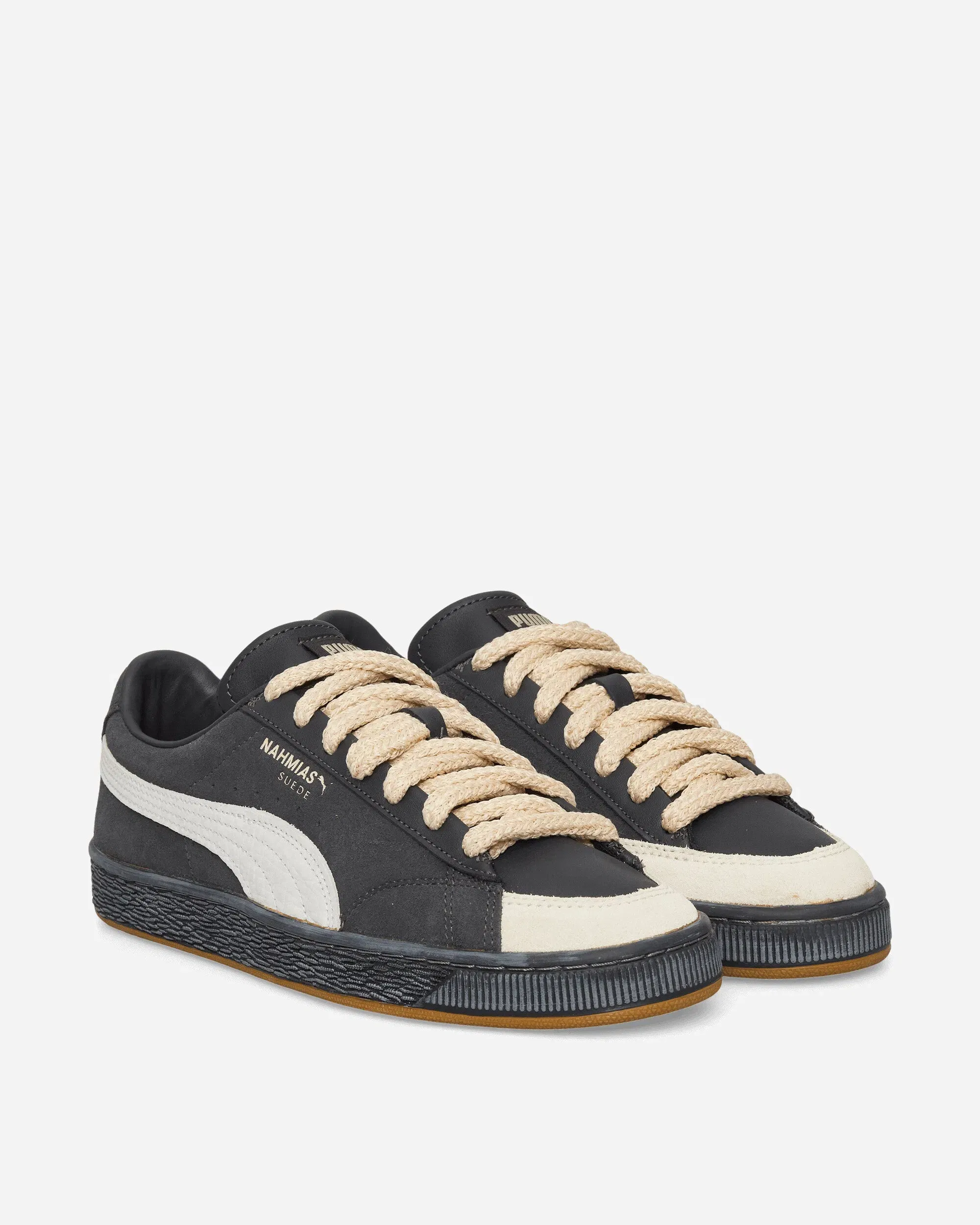 Puma Nahmias Suede Vintage Black Sneakers Flat Dark Gray / Honey Butter
