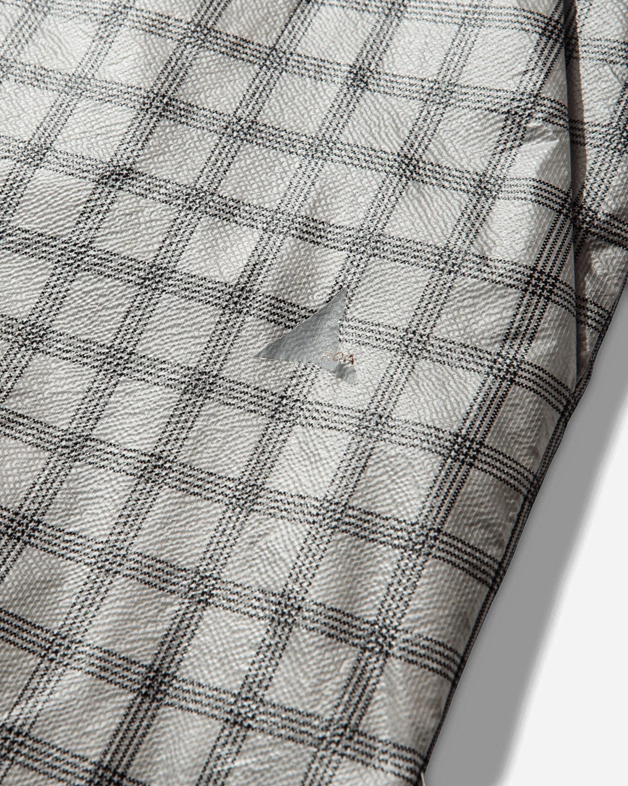 ROA Women's Nia See Through Printed Check Mid Skirt White