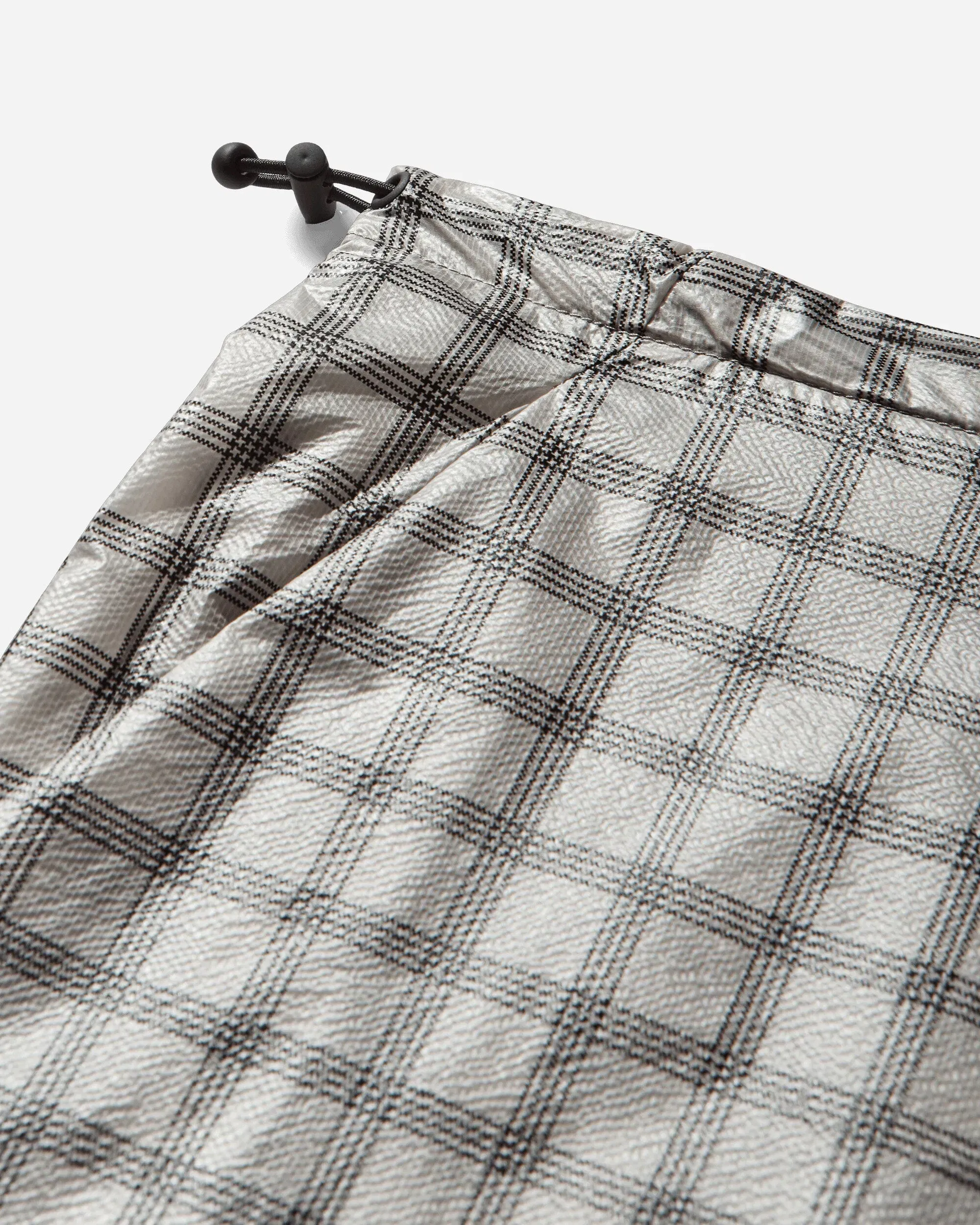 ROA Women's Nia See Through Printed Check Mid Skirt White