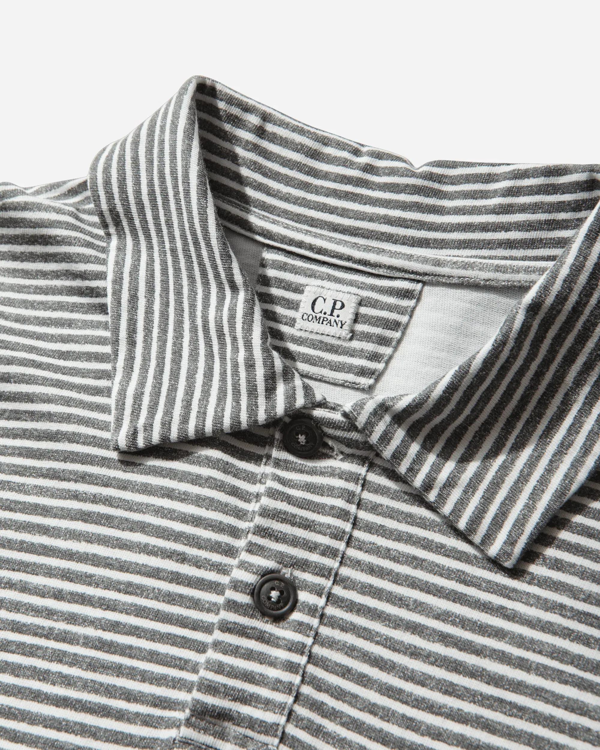 C.P. Company Men's 20/1 Cotton Jersey Polo Shirt Gunmetal