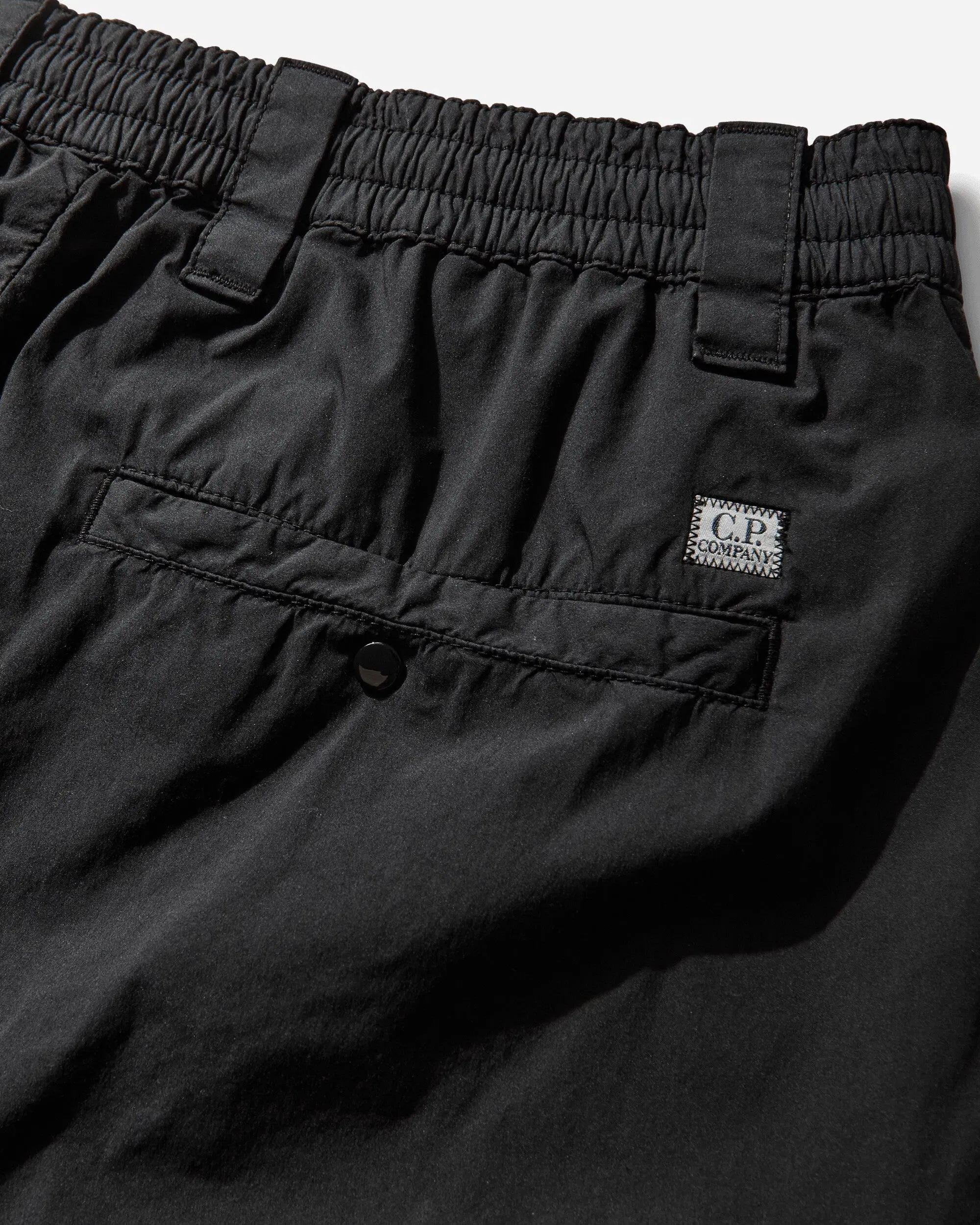 C.P. Company Men's 50 Fili Stretch Cargo Shorts Black