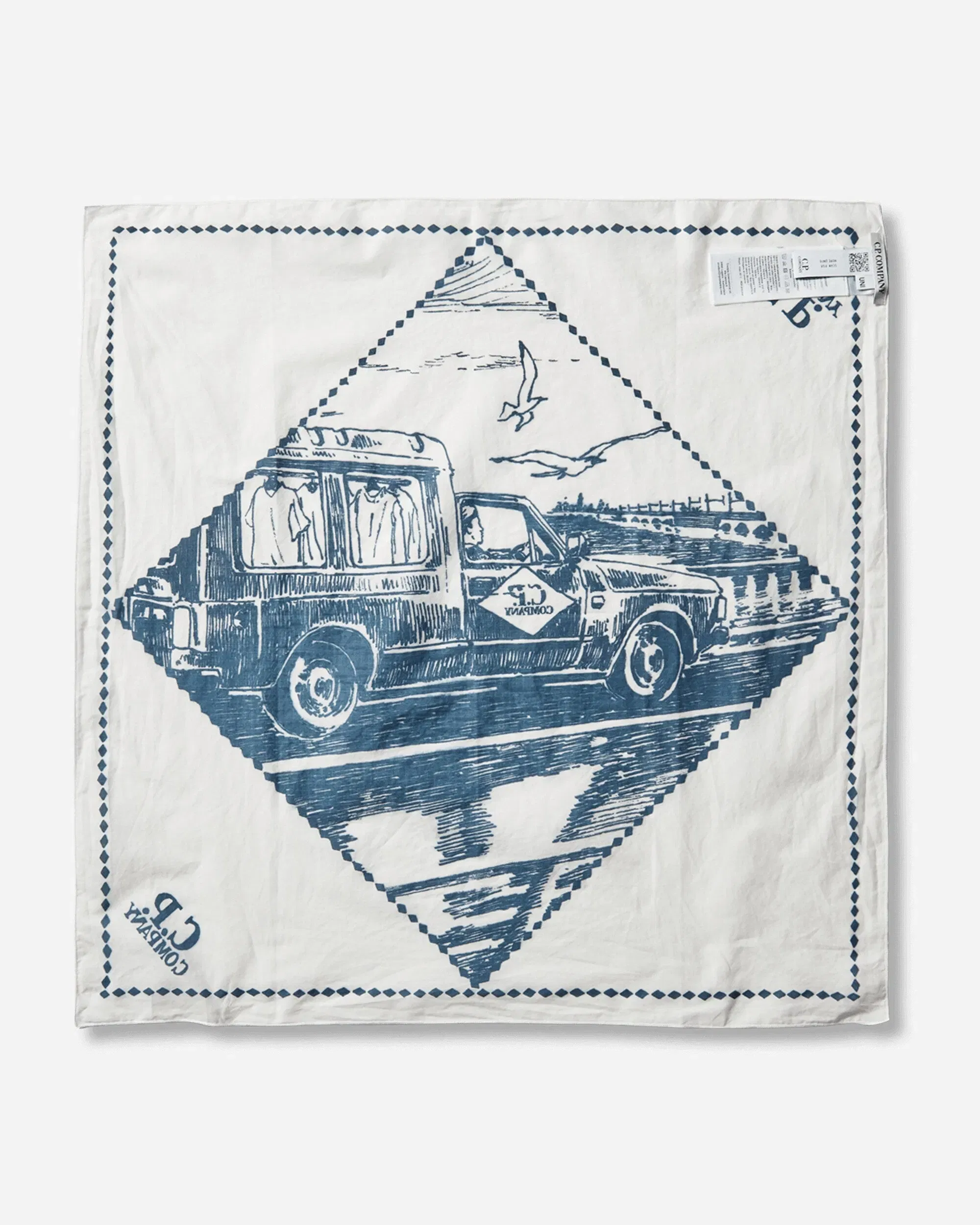C.P. Company Woven Musli Scarf Gauze White