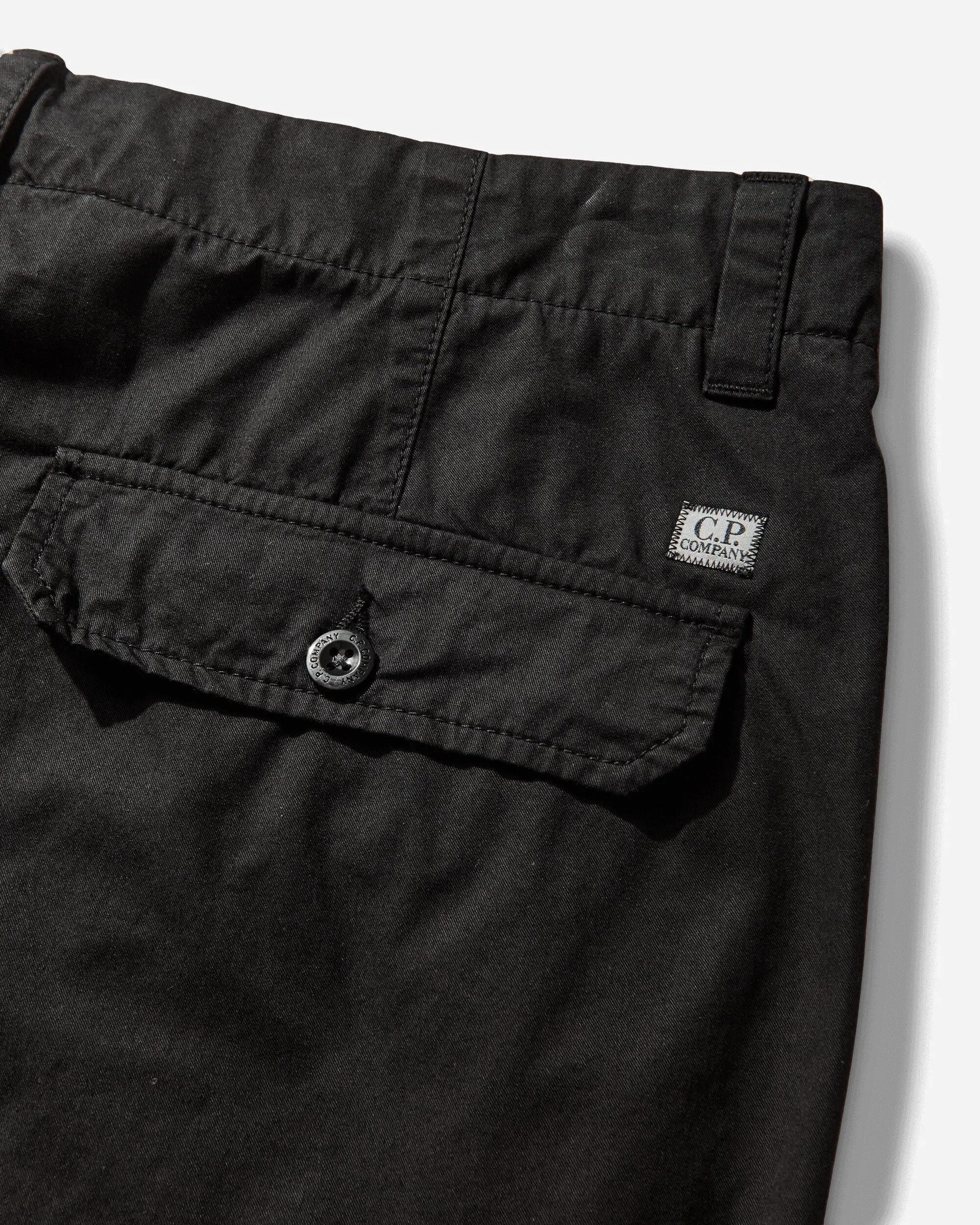 C.P. Company Men's Cotton Gabardine Cargo Pants Black