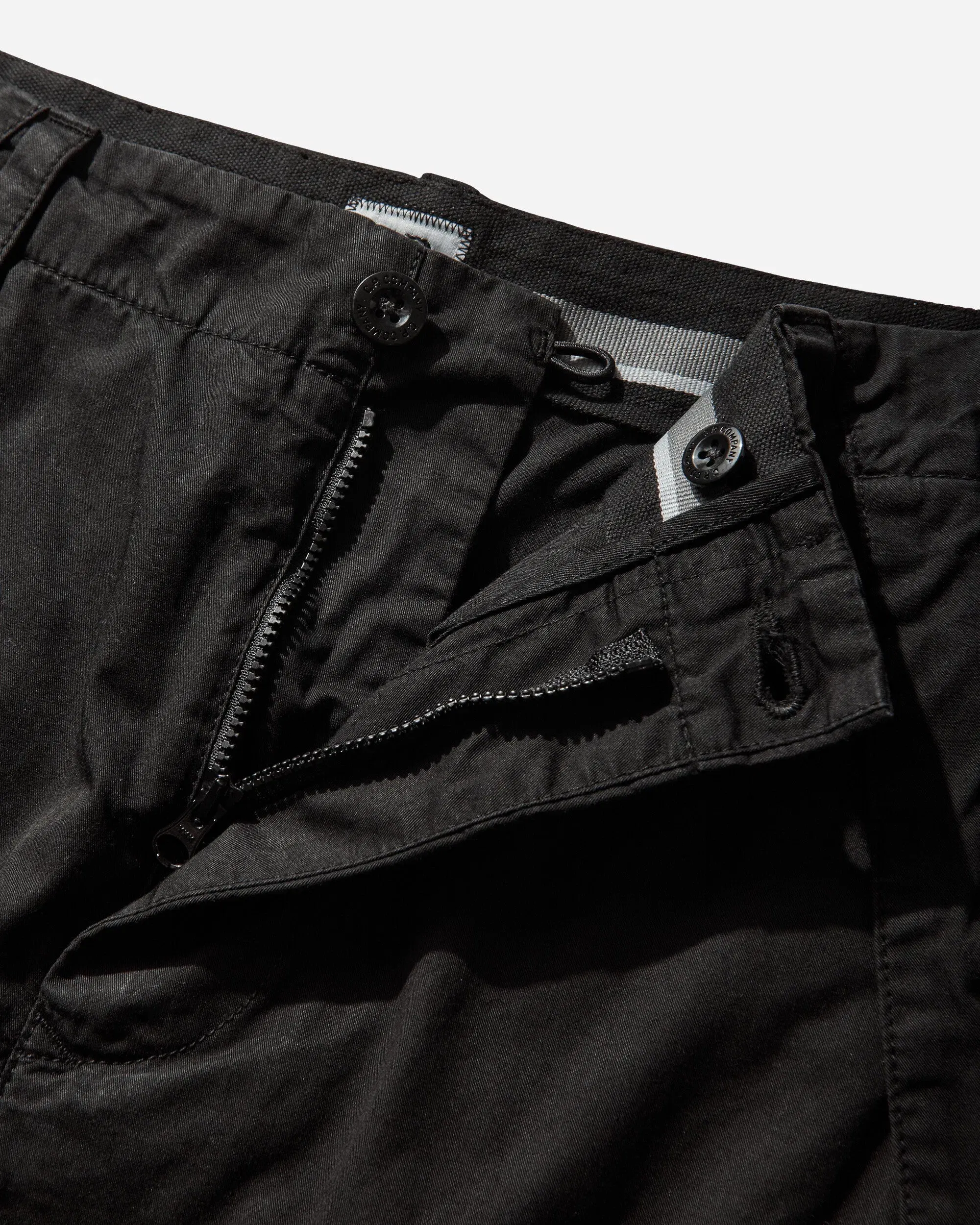 C.P. Company Men's Cotton Gabardine Cargo Pants Black