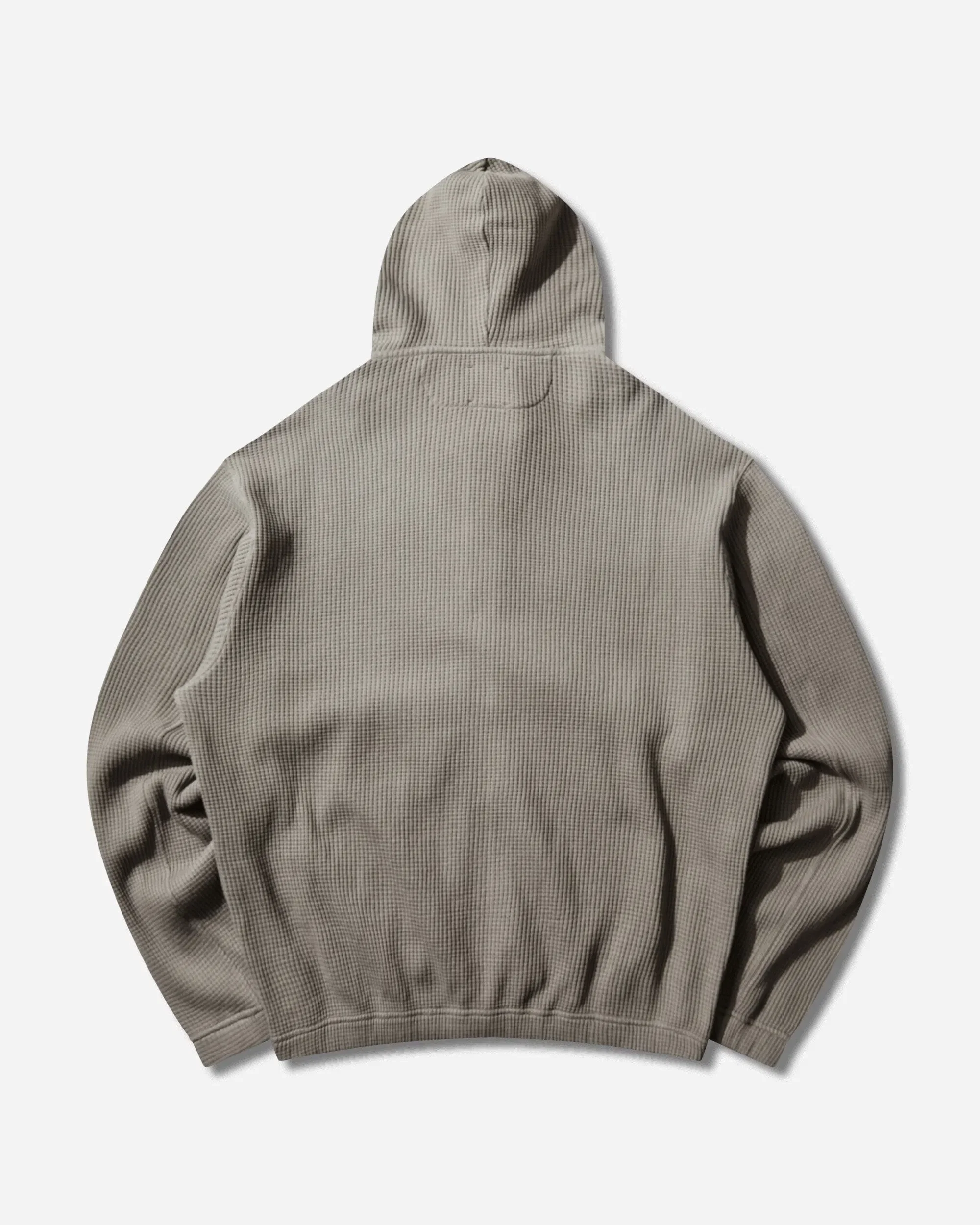 ROA Men's Bee Sun Faded Organic Waffle Zip Up Hoodie Grey