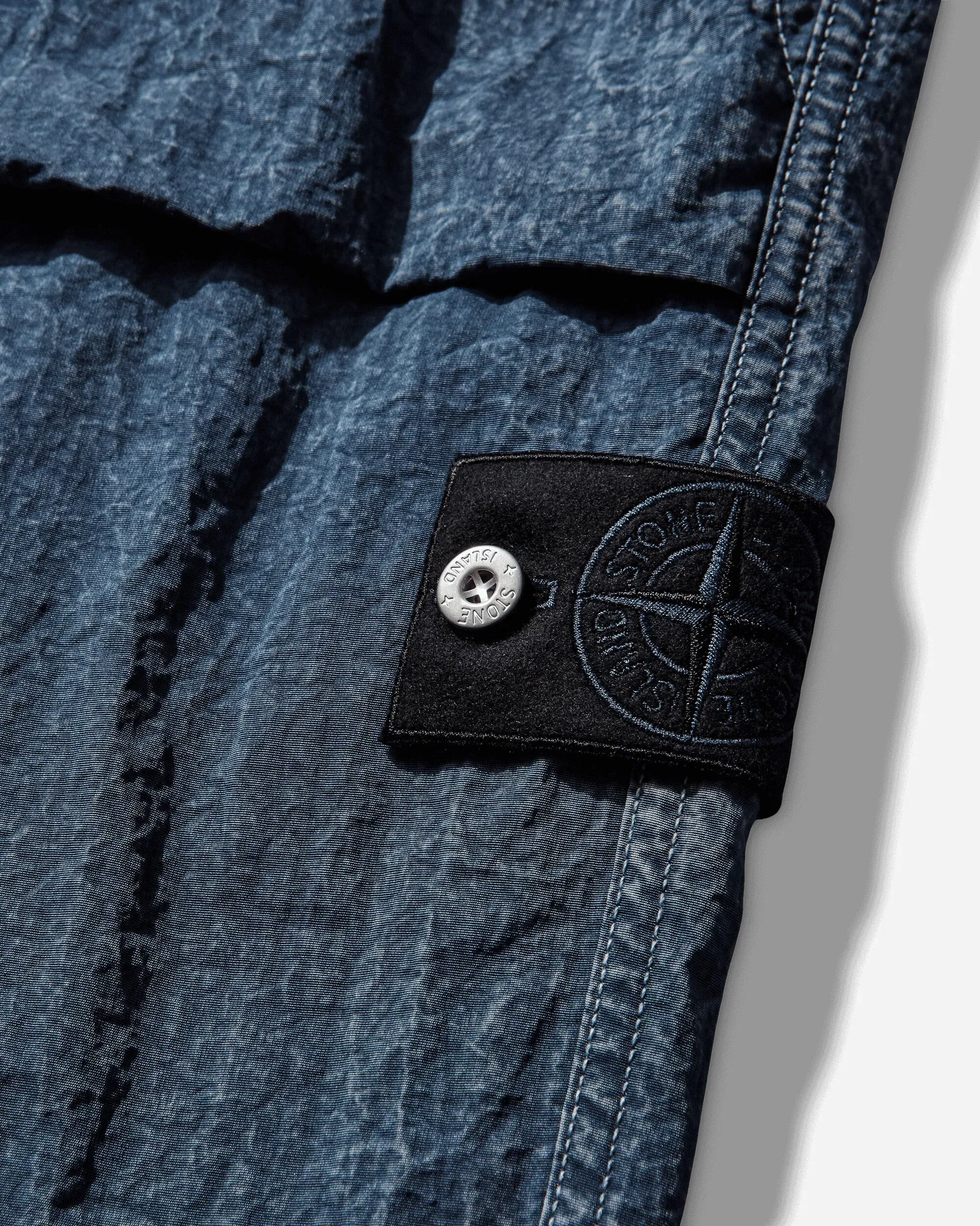 Stone Island Men's Hollow Fibre Nylon Indigo-TC + Mamo Corrosion Pants Indigo