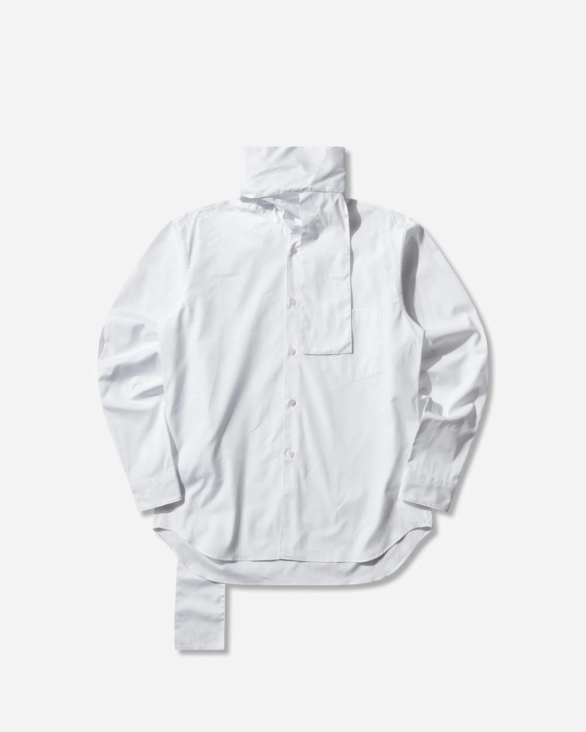 Comme Des Garçons Homme Plus Men's Scarf Longsleeve Shirt White