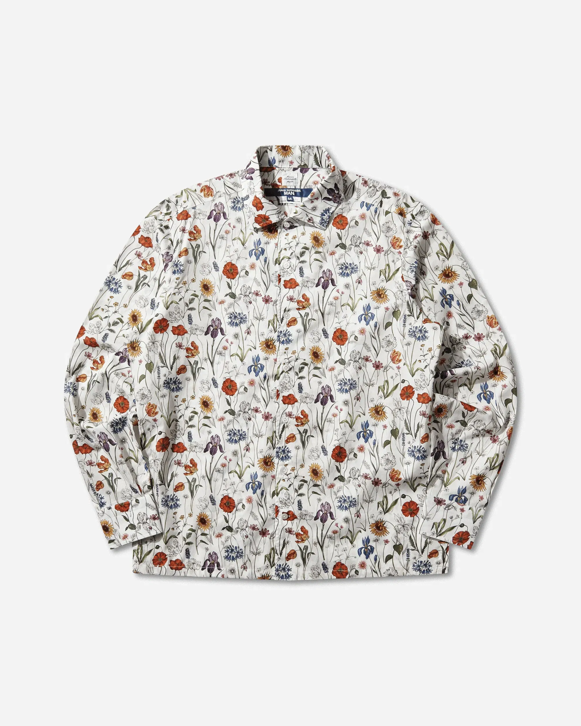 Junya Watanabe MAN Men's Floral Longsleeve Shirt White / Red / Purple / Blue