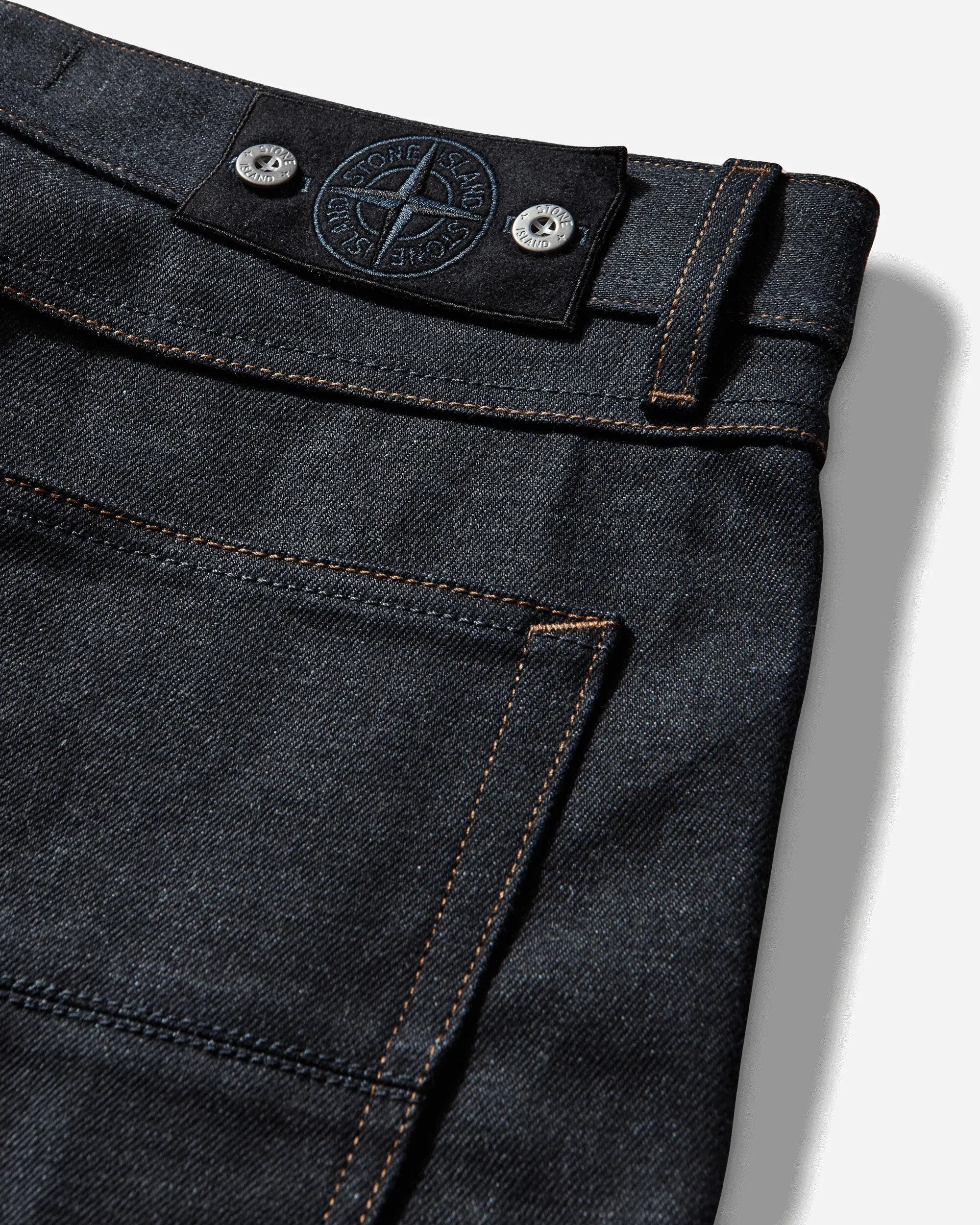 Stone Island Men's Selvedge Indigo Denim-Raw Regular Fit Jeans Blue Raw