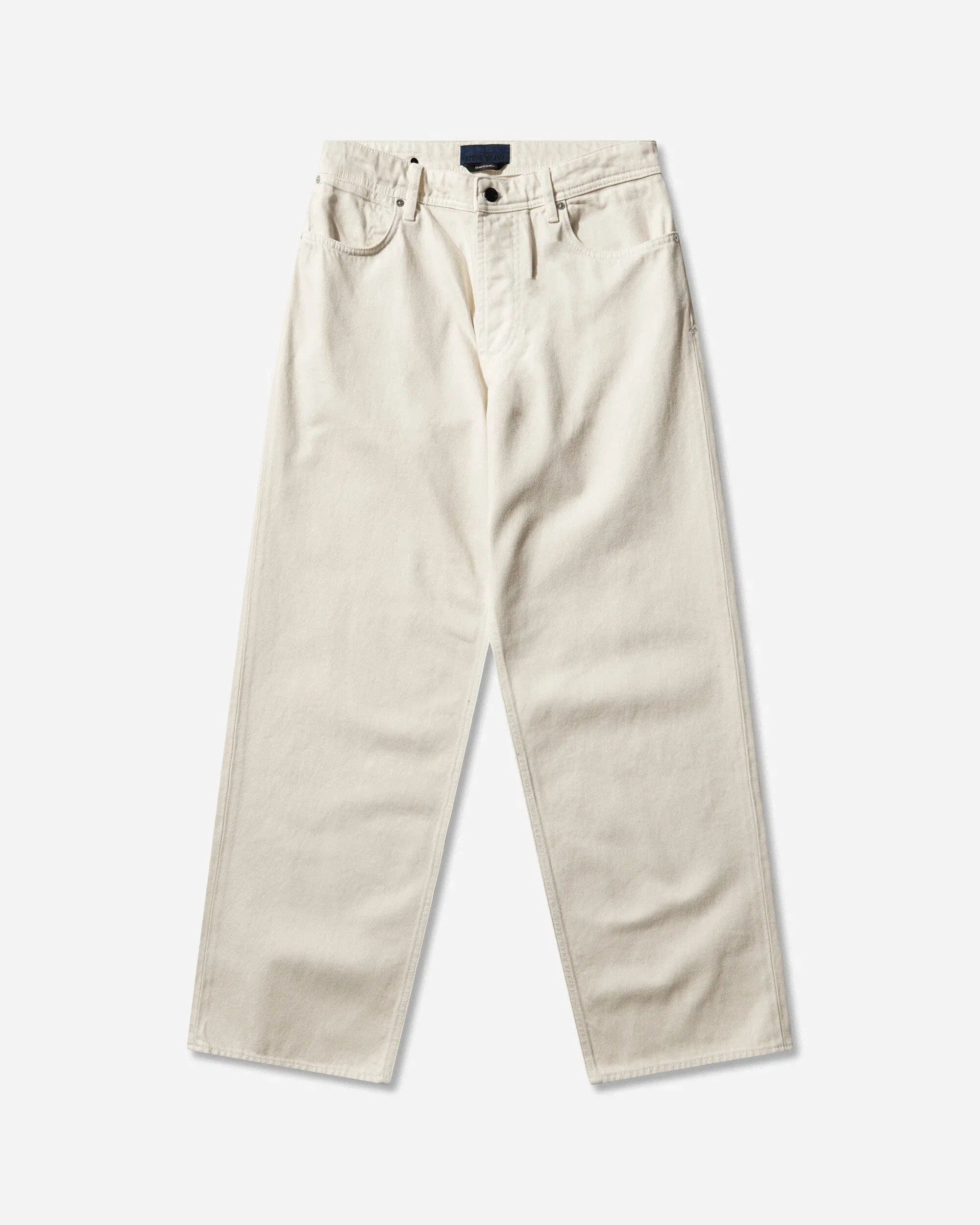 Stone Island Men's Light Bull Denim-TC Loose Fit Jeans Ivory