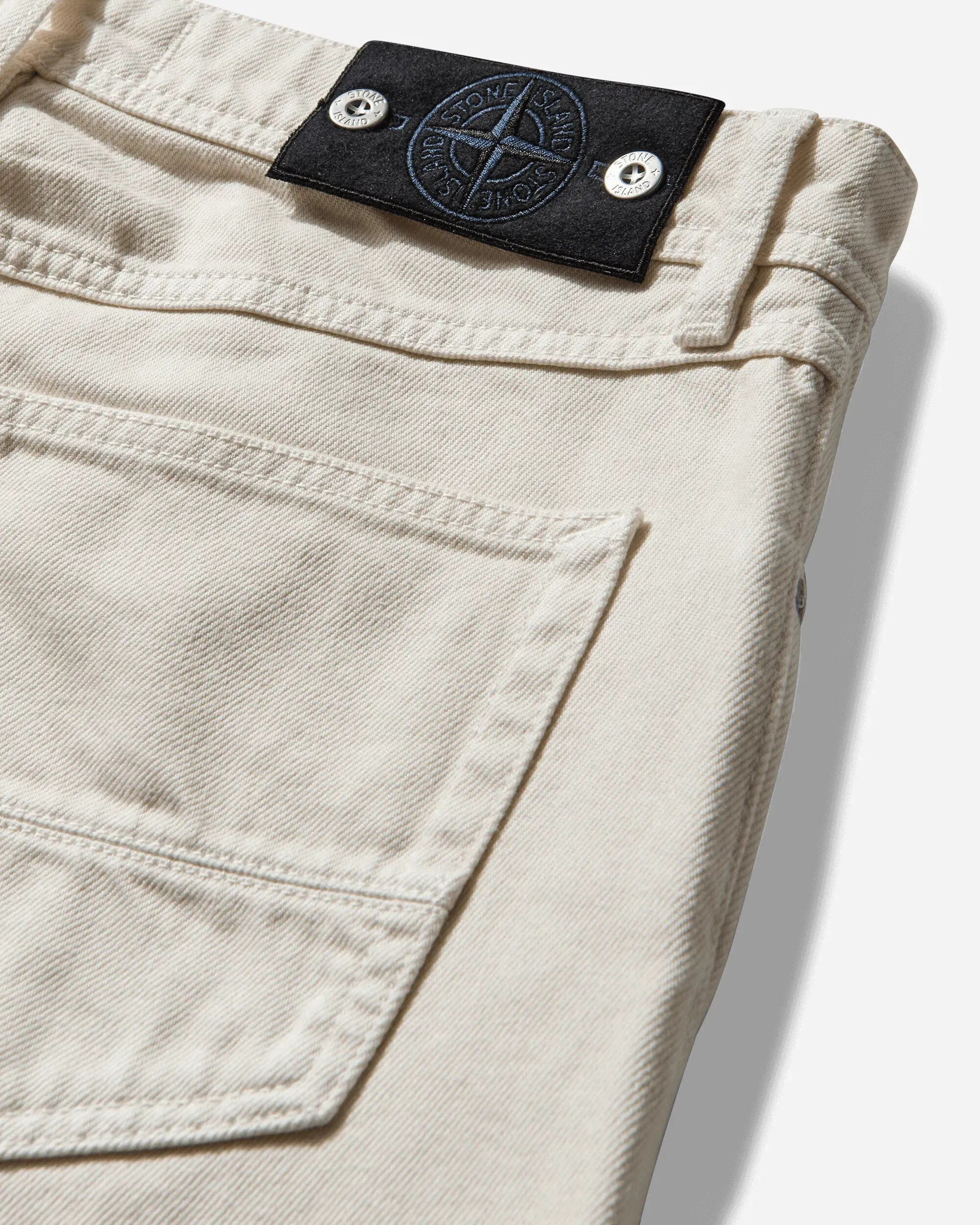 Stone Island Men's Light Bull Denim-TC Loose Fit Jeans Ivory