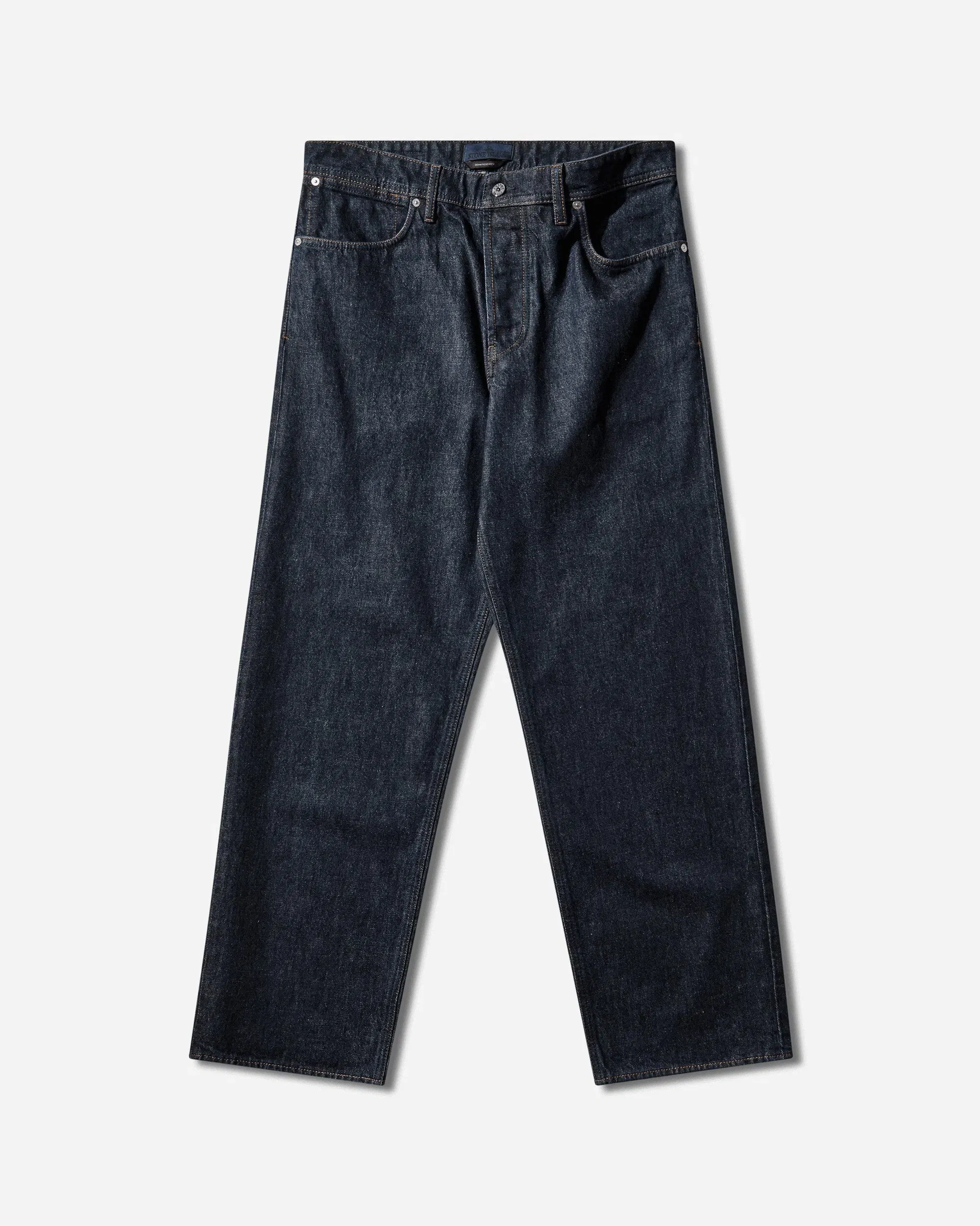 Stone Island Men's Indigo Denim-Rinsed Loose Fit Jeans Blue Rinse
