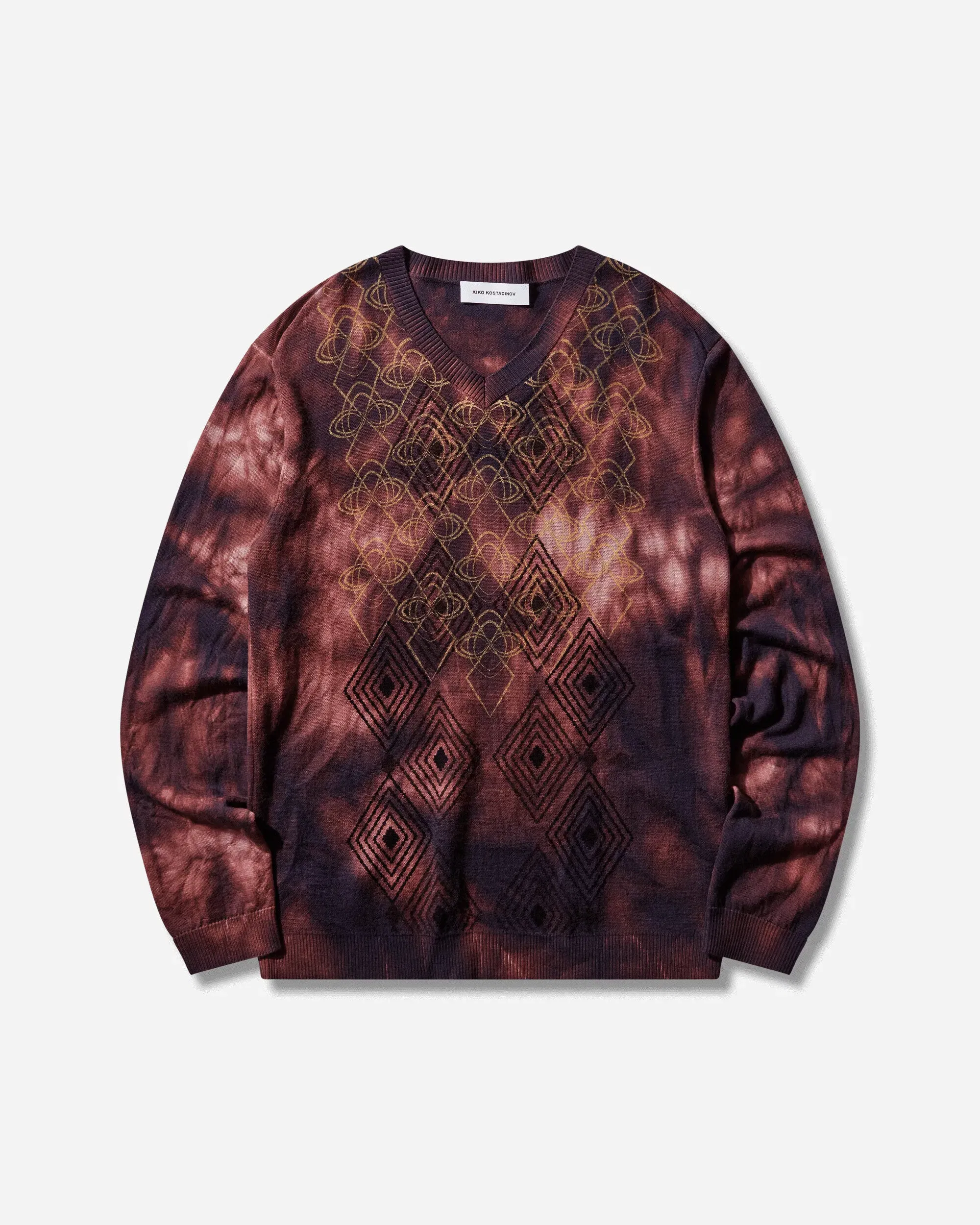 Kiko Kostadinov Men's Hatha V-Neck Knit Sweater Fuchsia