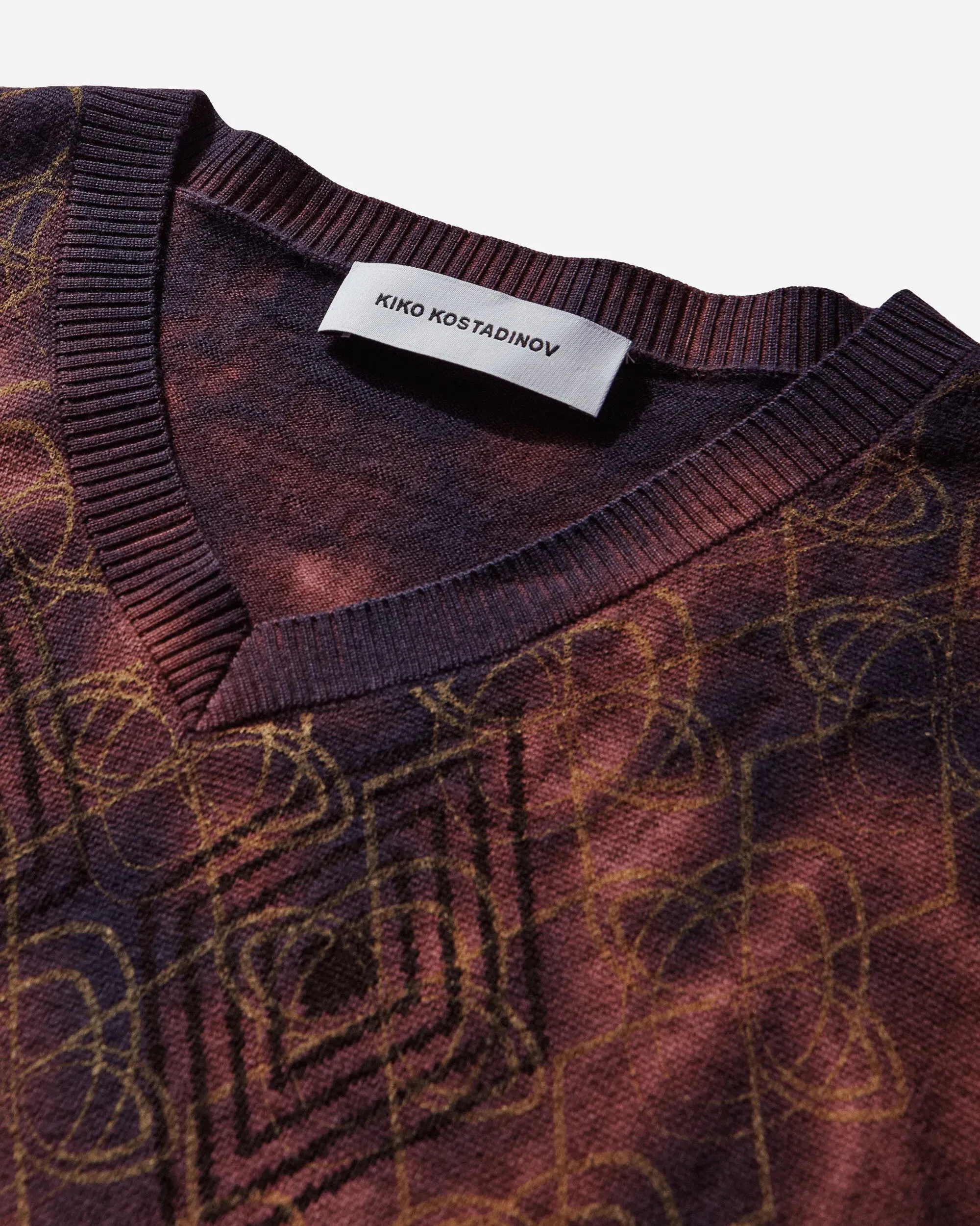 Kiko Kostadinov Men's Hatha V-Neck Knit Sweater Fuchsia