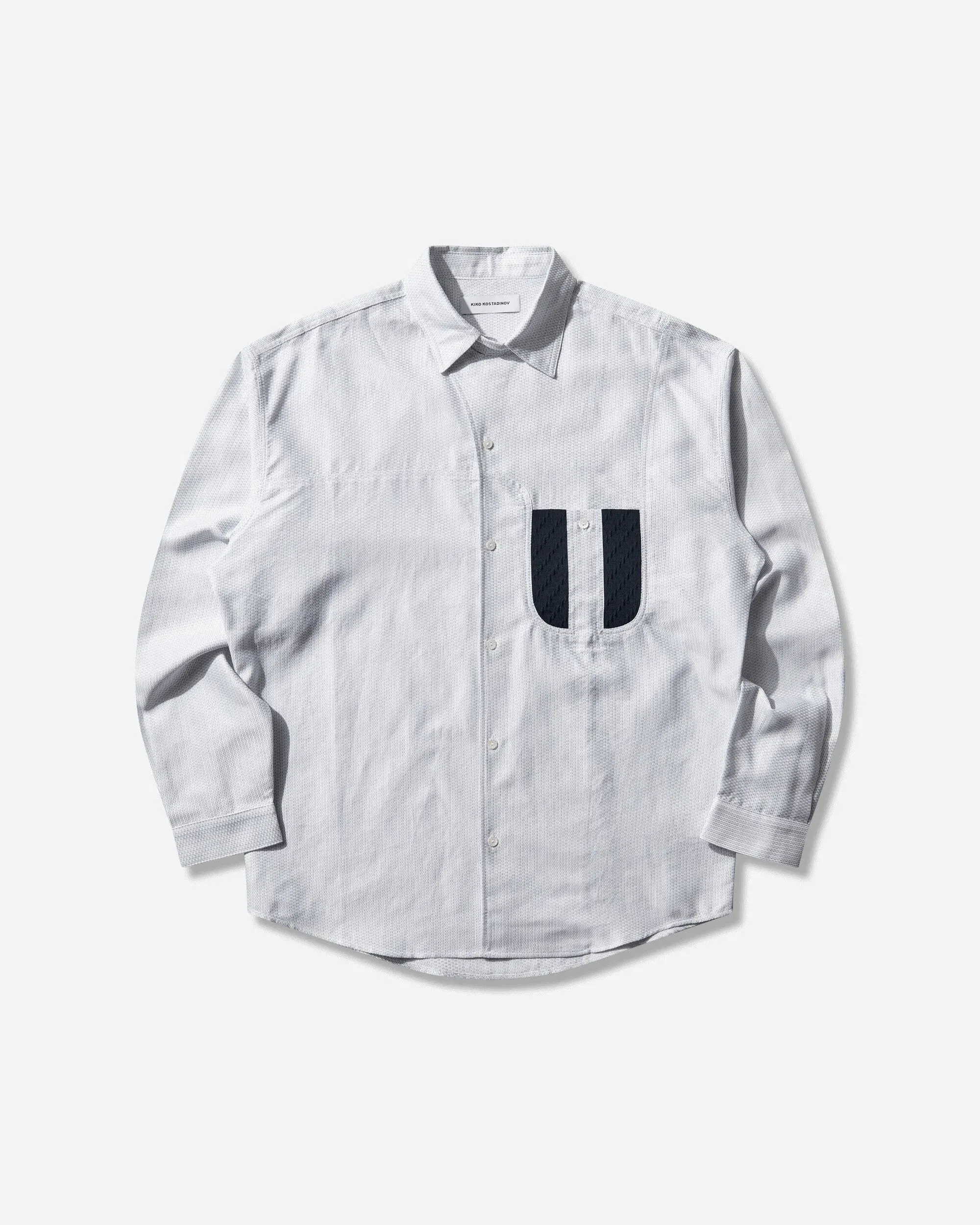 Kiko Kostadinov Men's Veca Panelled Shirt White / Navy