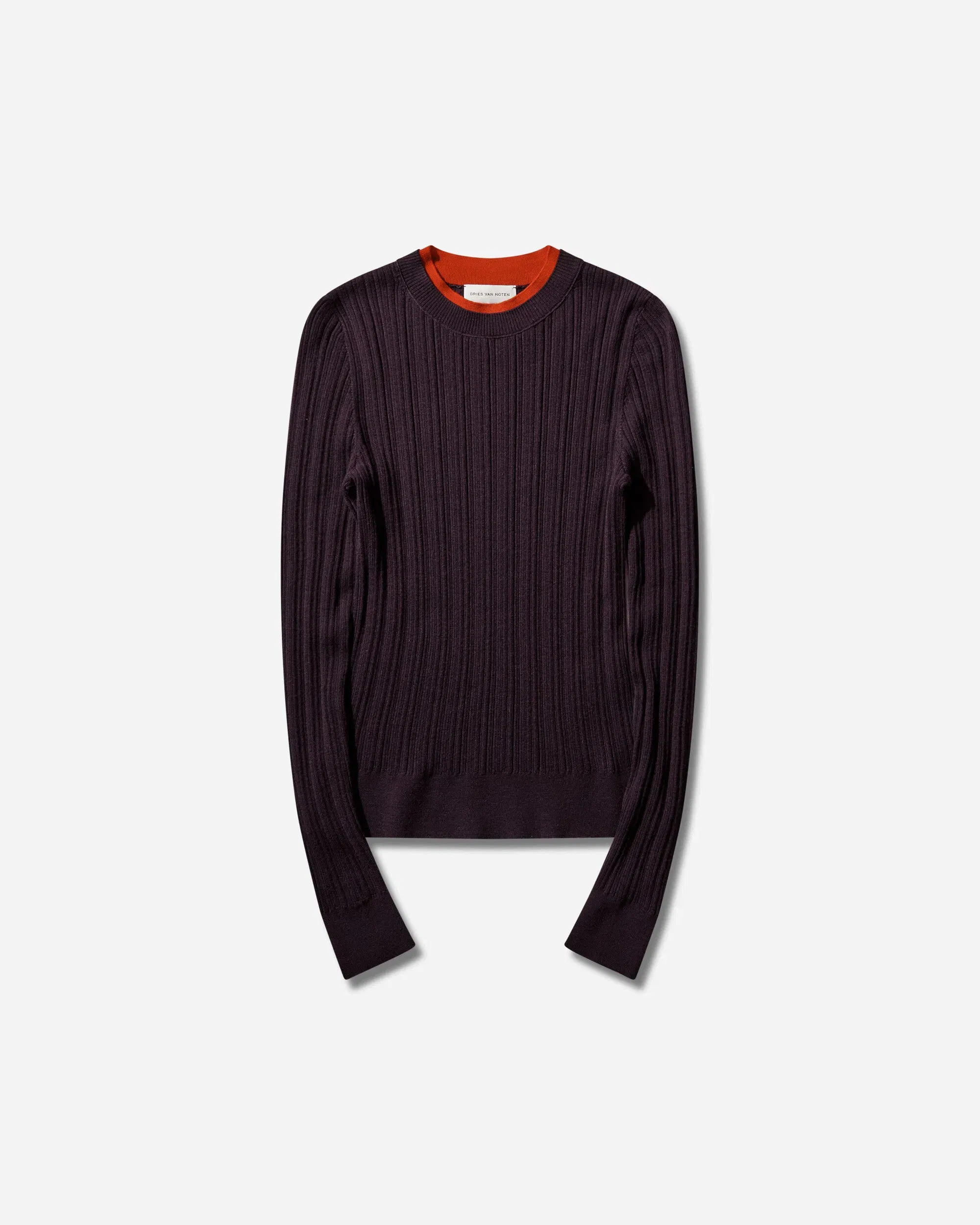 DRIES VAN NOTEN Men's Merino Wool Sweater Dark Purple