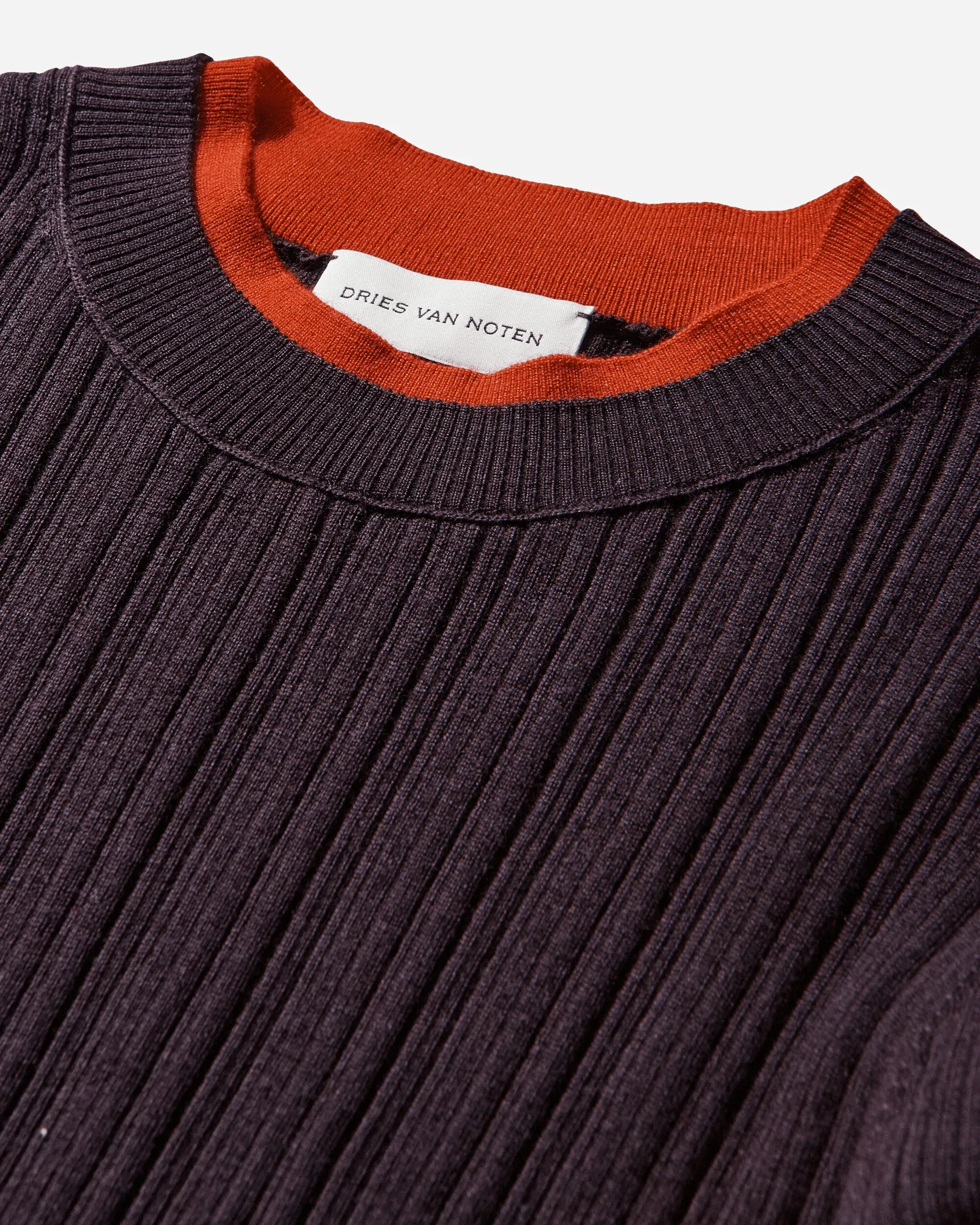 DRIES VAN NOTEN Men's Merino Wool Sweater Dark Purple