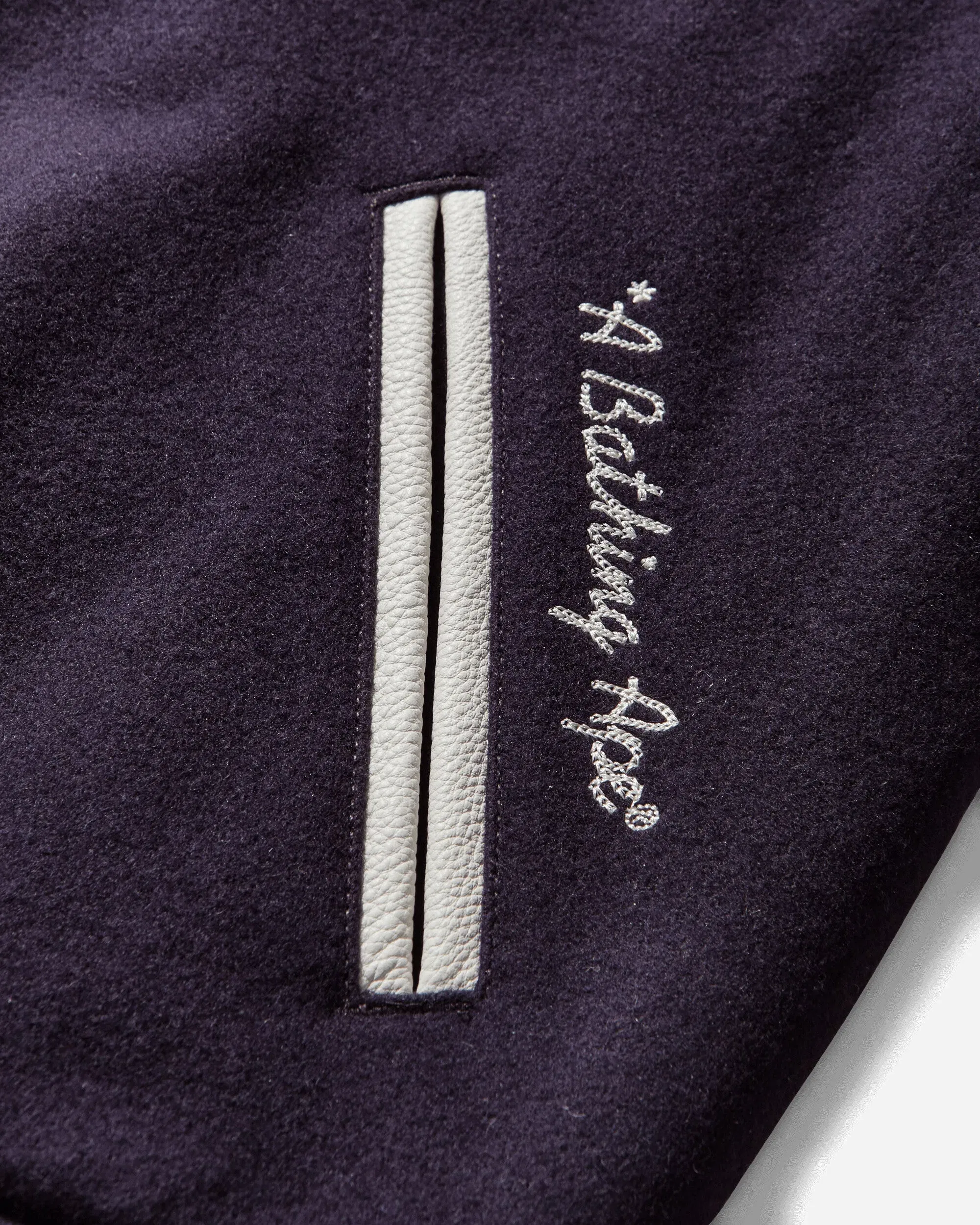 BAPE Men's Statue Of Liberty Varsity Jacket Purple