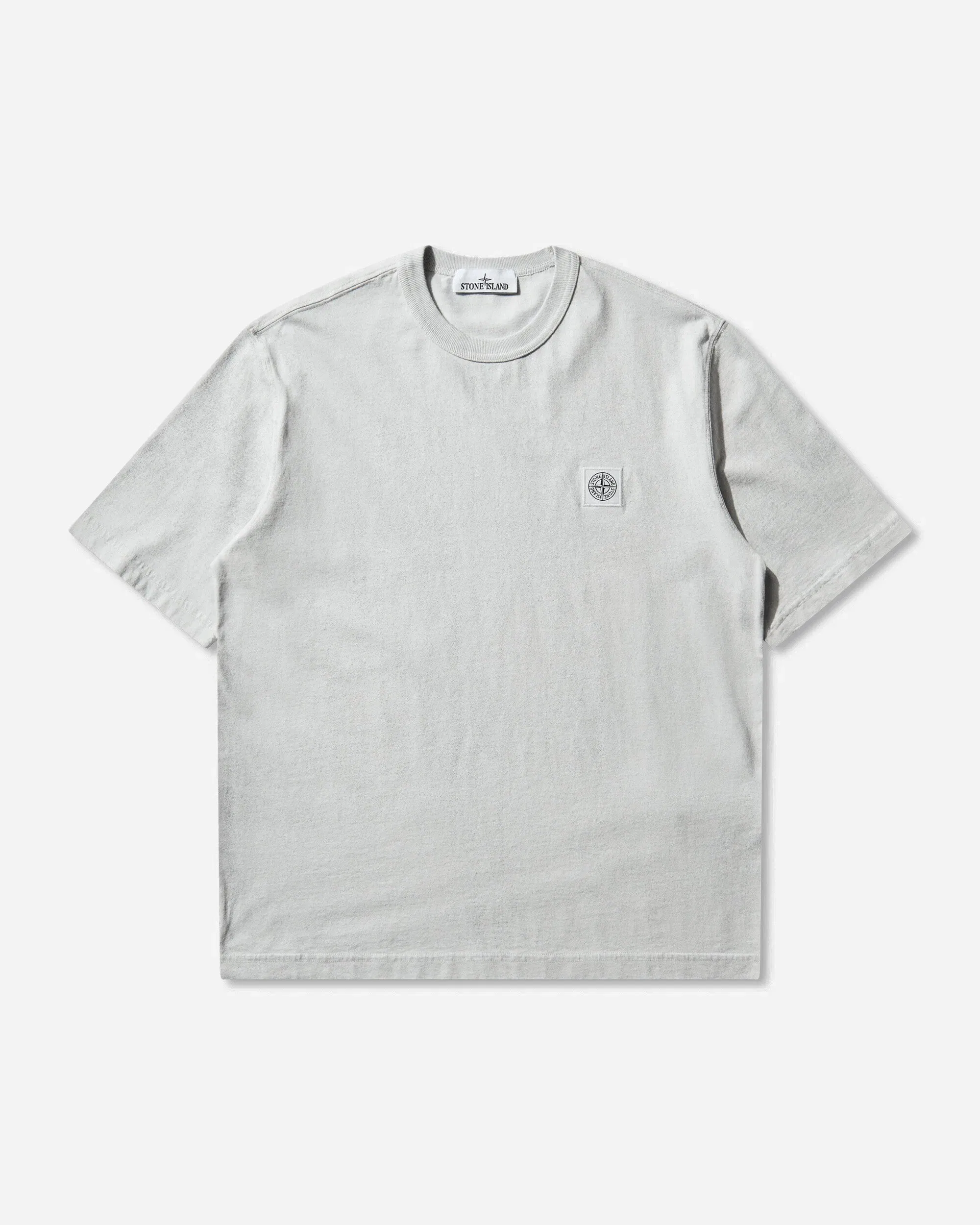 Stone Island Men's Combed Organic Cotton Jersey Reflective Garment Lamination T-Shirt Sky Blue